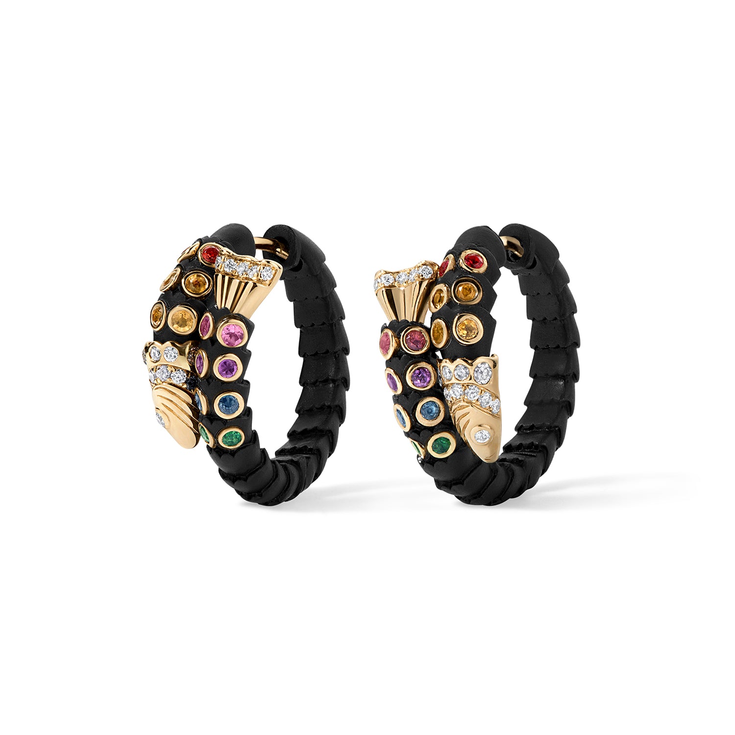 In the Black Swedish Fish Earrings