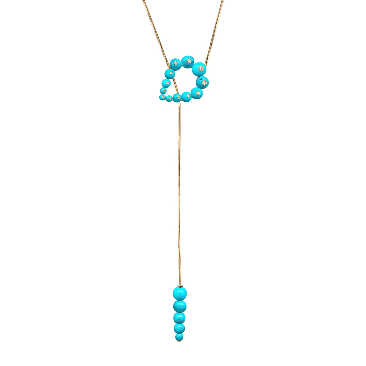 Stone Bubbles Lariat Necklace