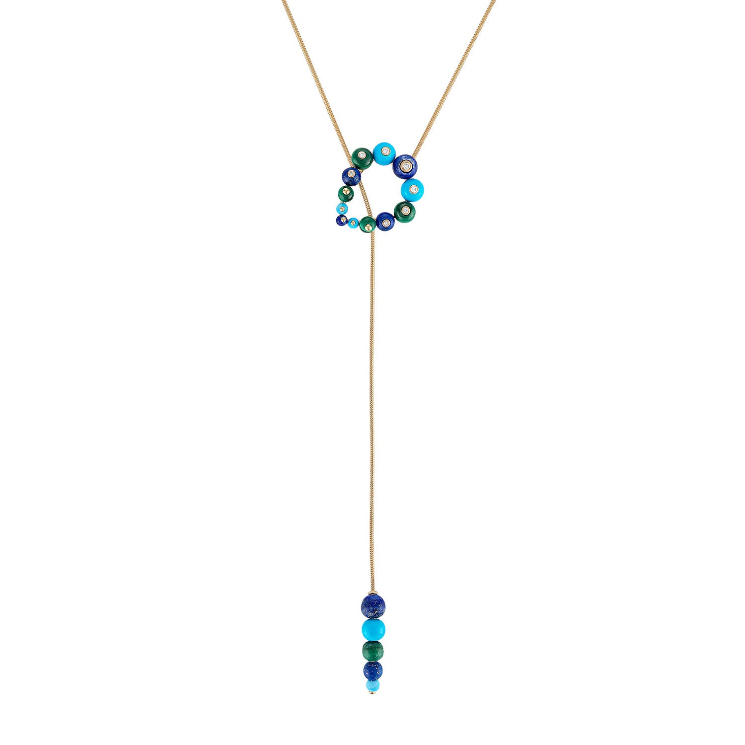 Stone Bubbles Lariat Necklace
