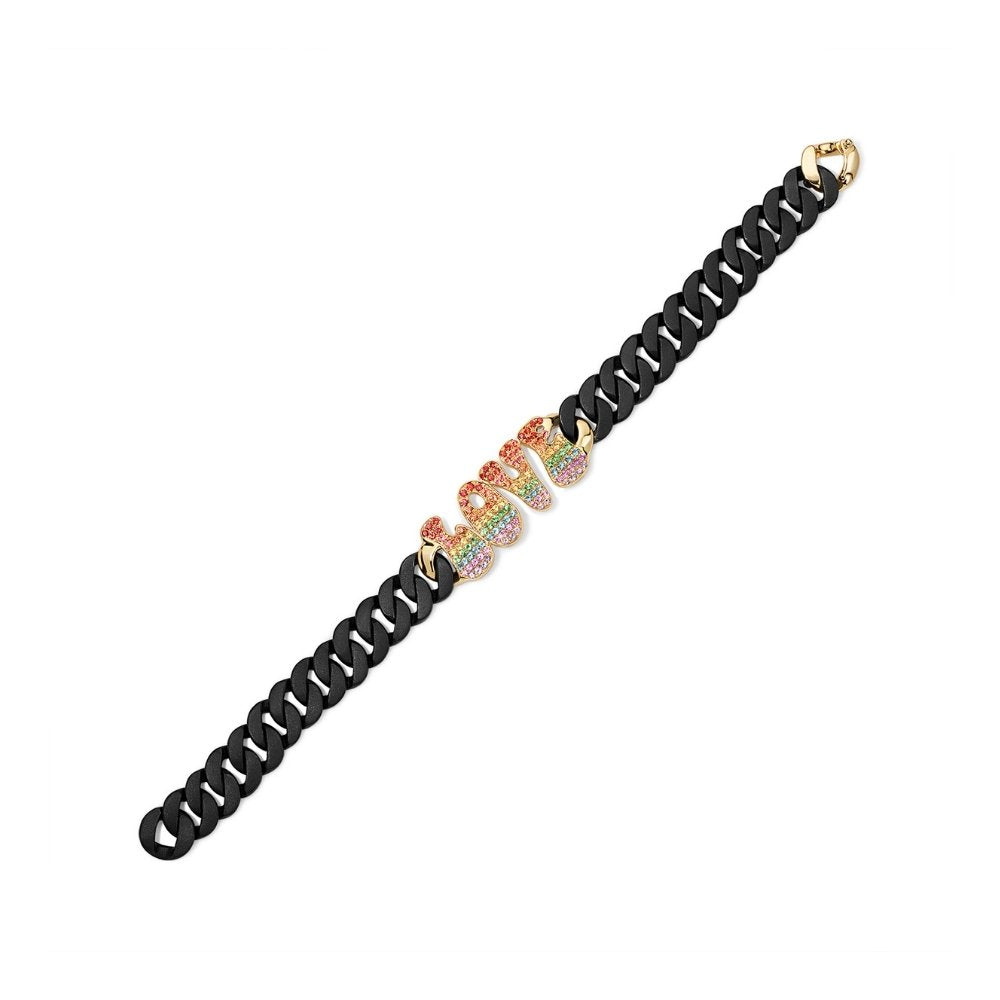 In the Black Curb Mantra Bracelet