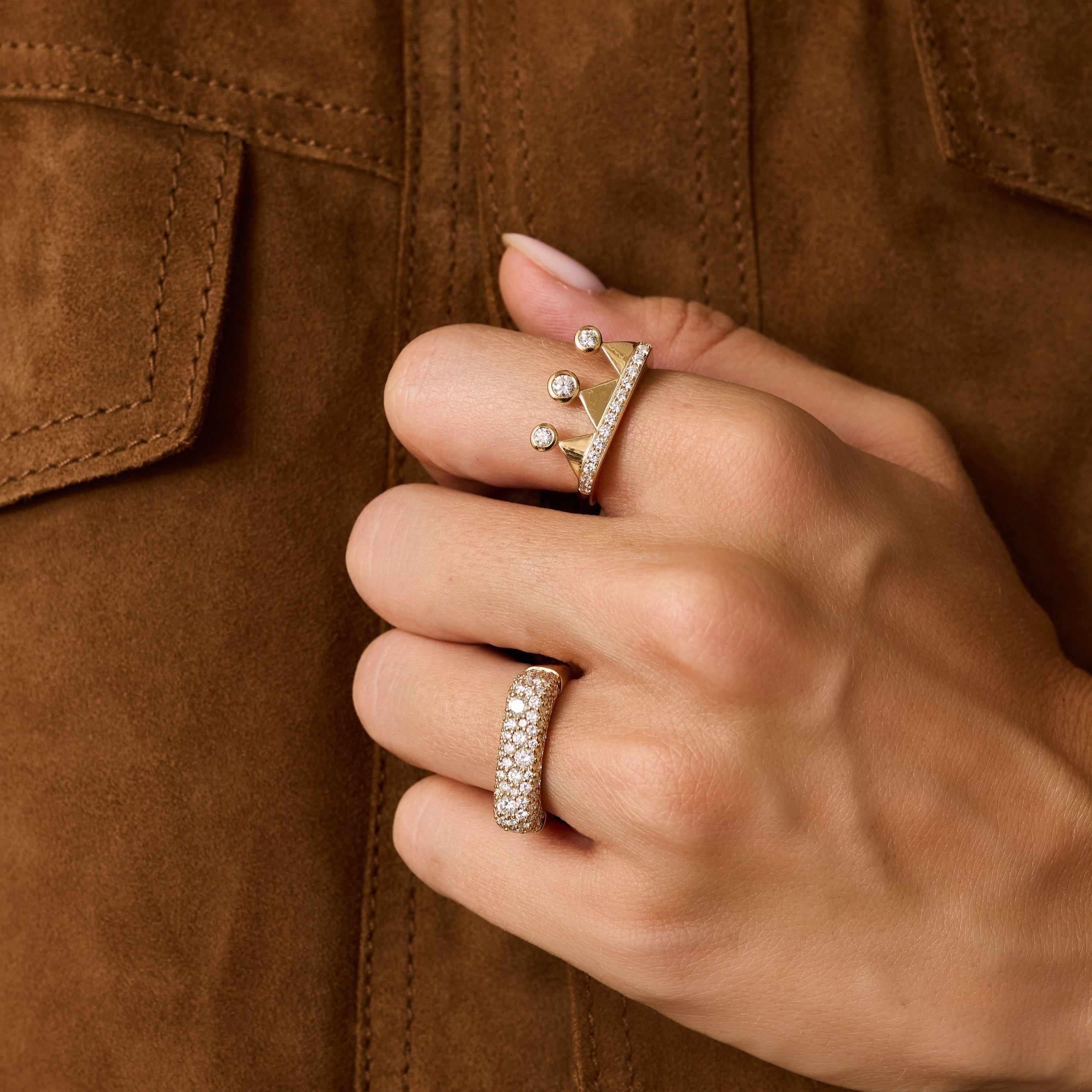 Sparkle Stack Ring - In Model Hand