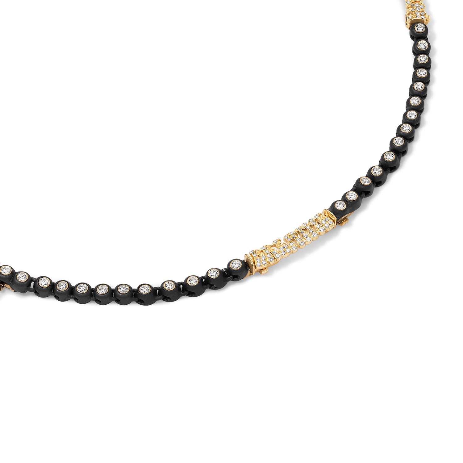 In The Black Tennis Mantra Necklace