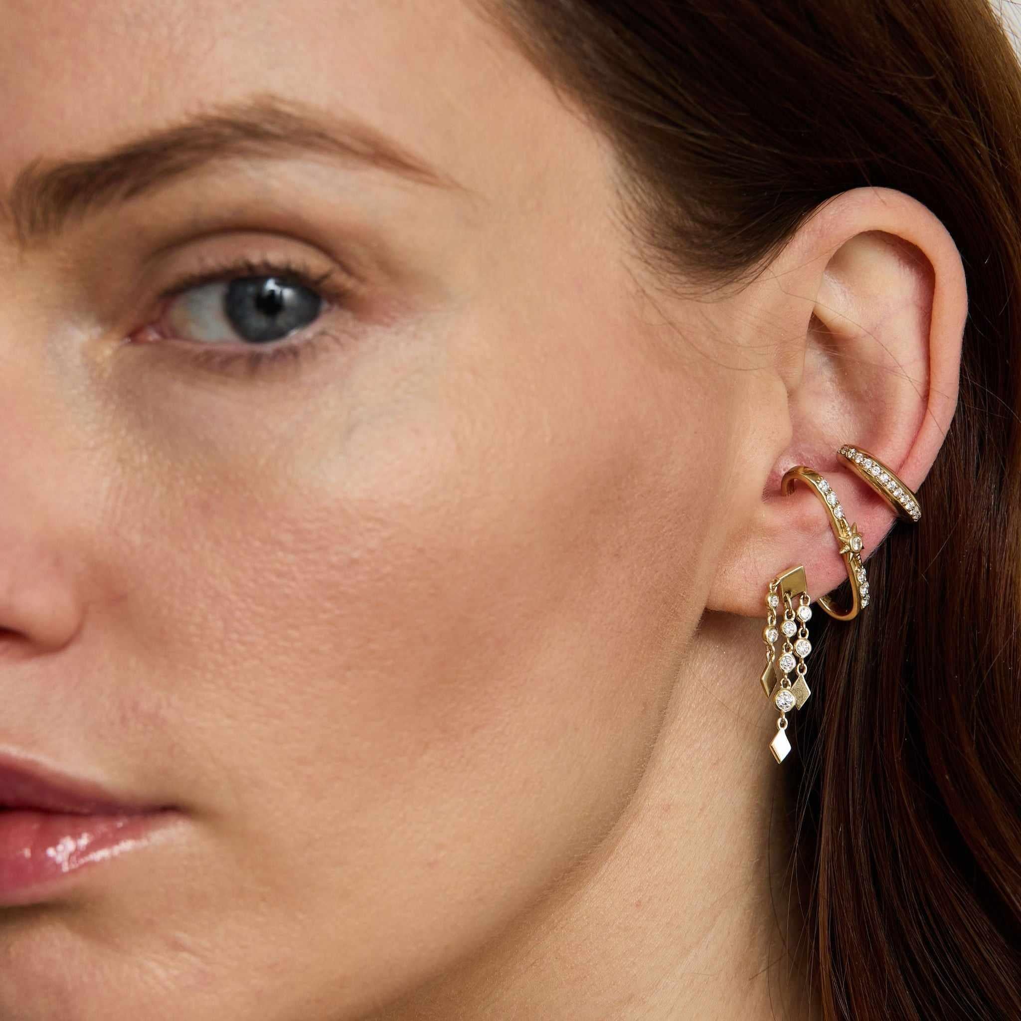 EP Shine Diamond Ear Cuff front look