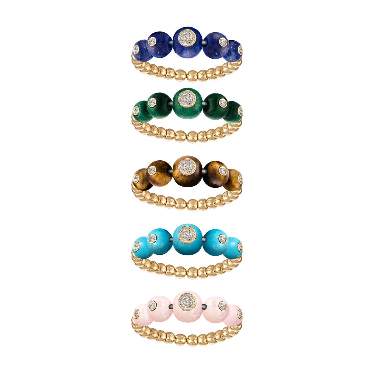 Beaded Bubble Stack Ring