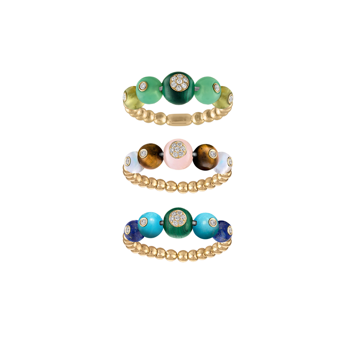 Beaded Bubble Stack Ring