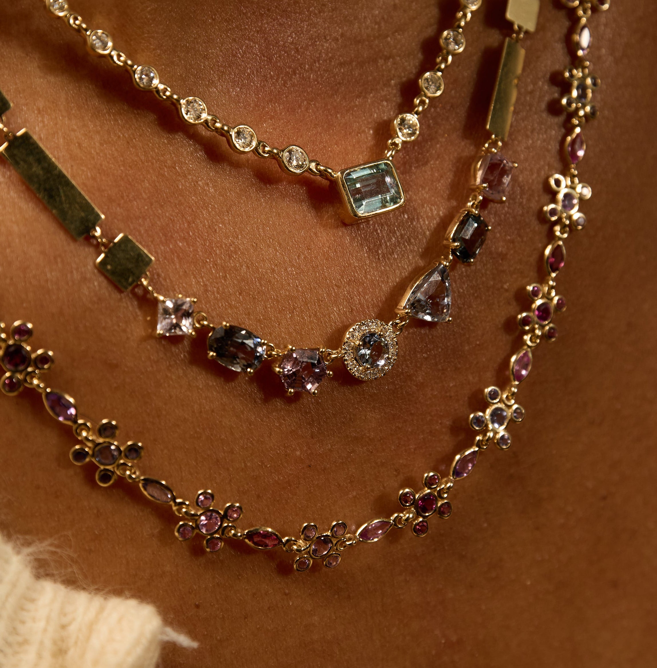 In Sync Thin Multicolor Necklace