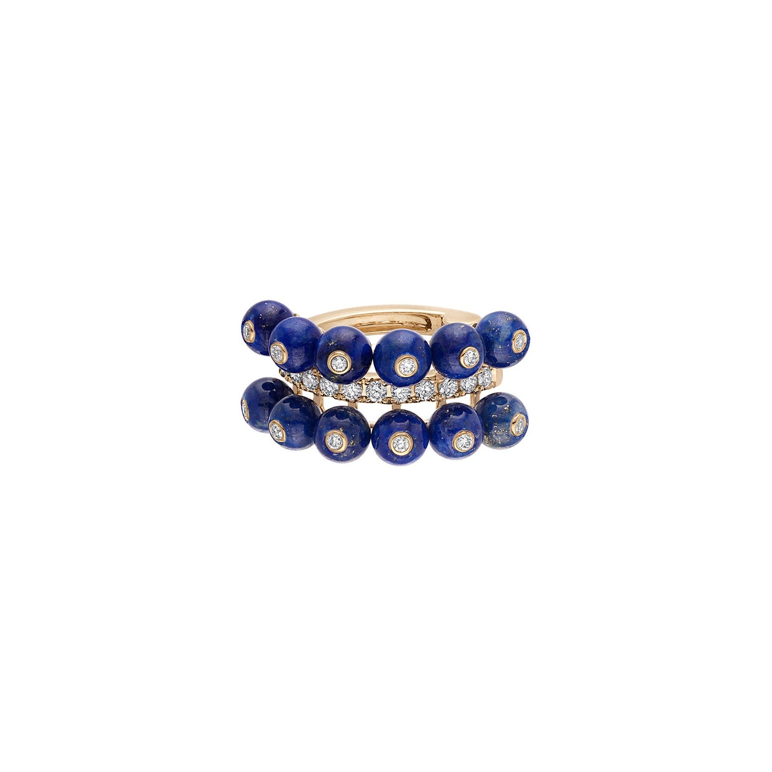 Blue Bubbles Double Row Ear Cuff