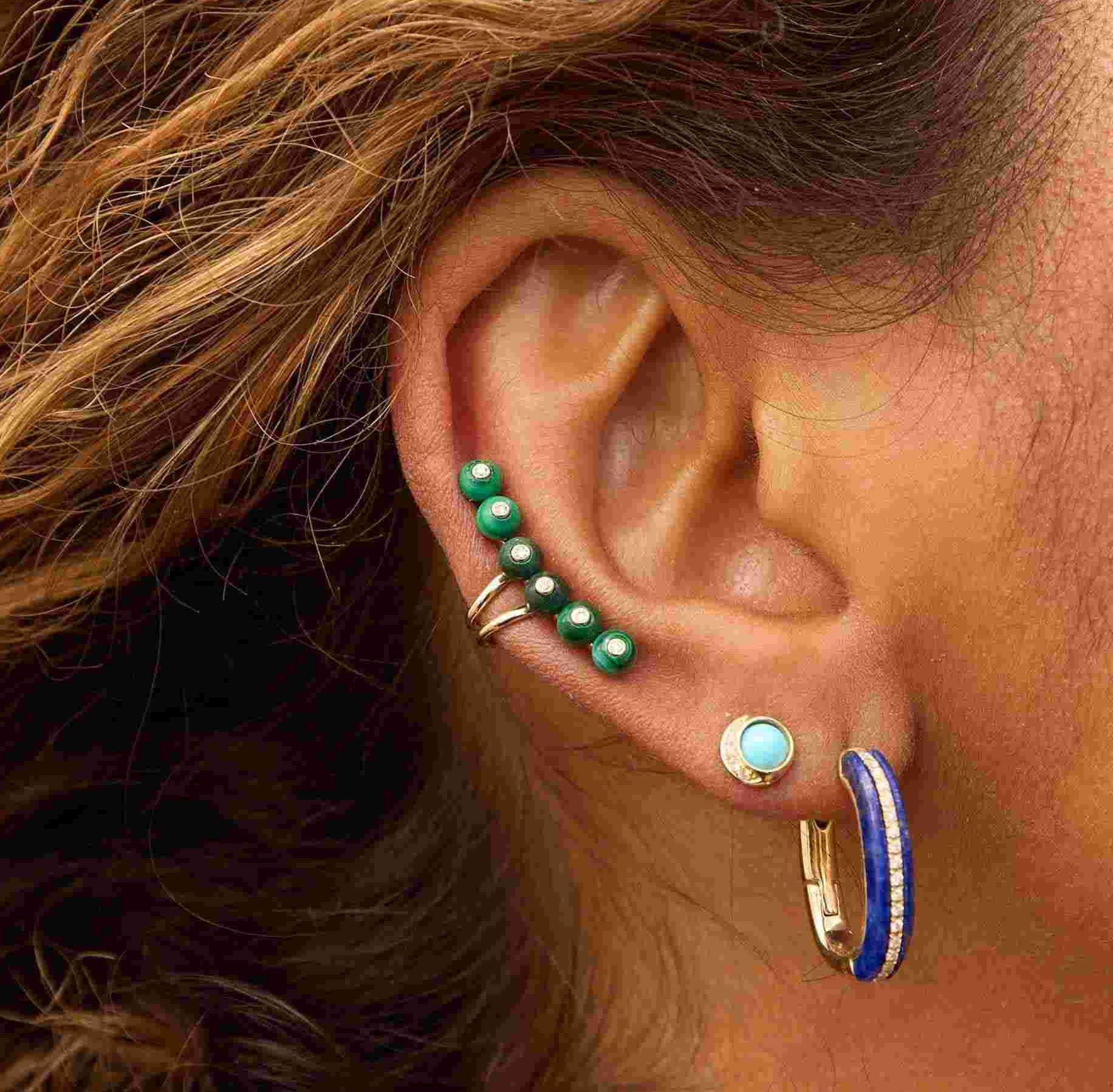 Stoned Elongated Huggie - Image 9 | Earrings | Eden Presley