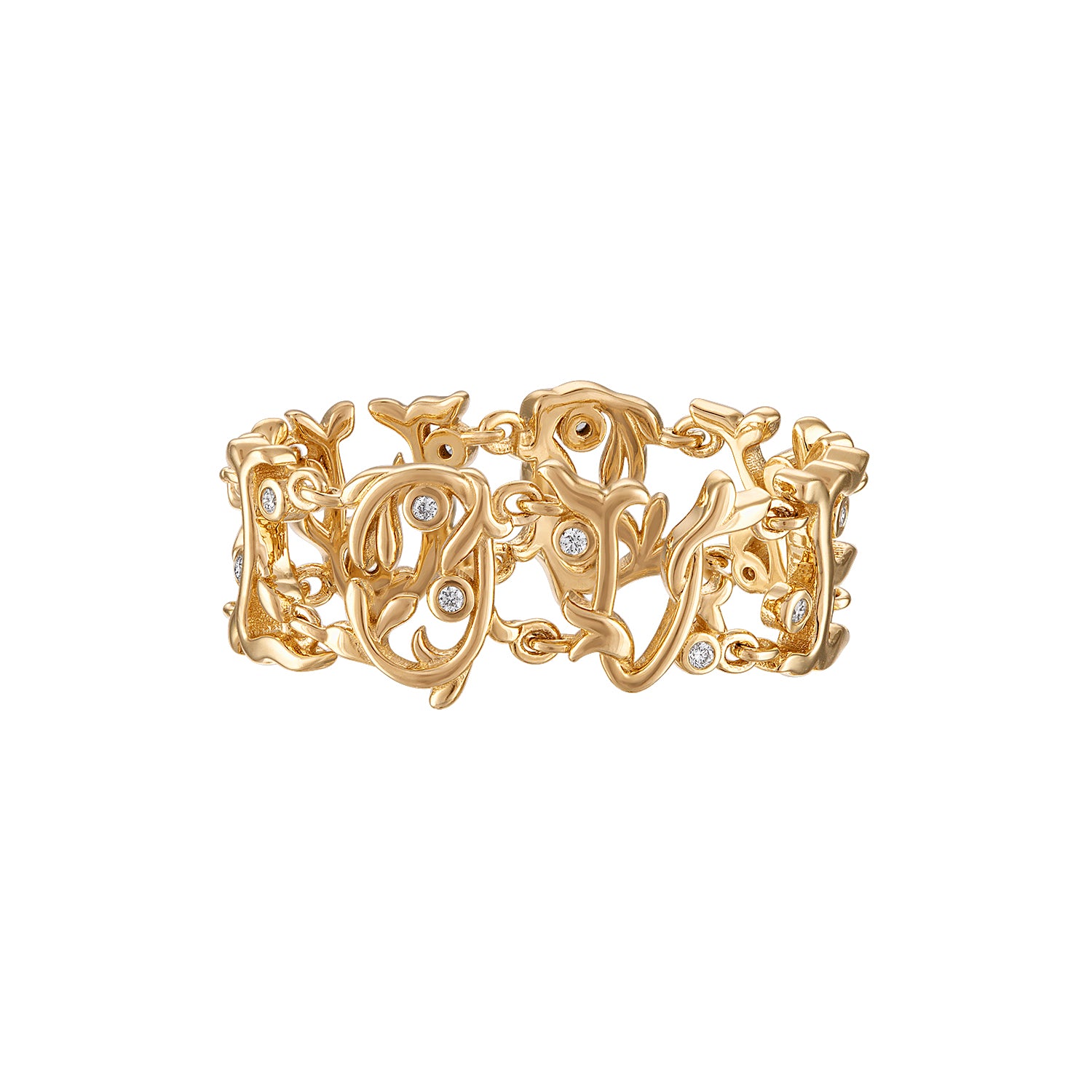 I love you vine letter ring