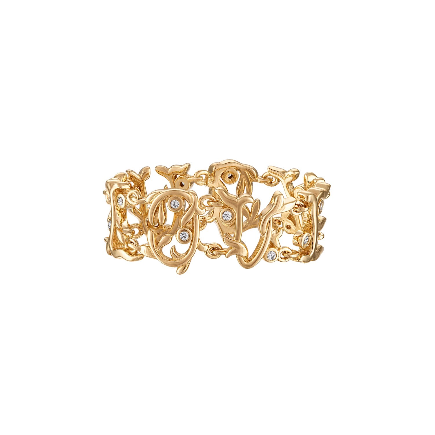 I love you vine letter ring