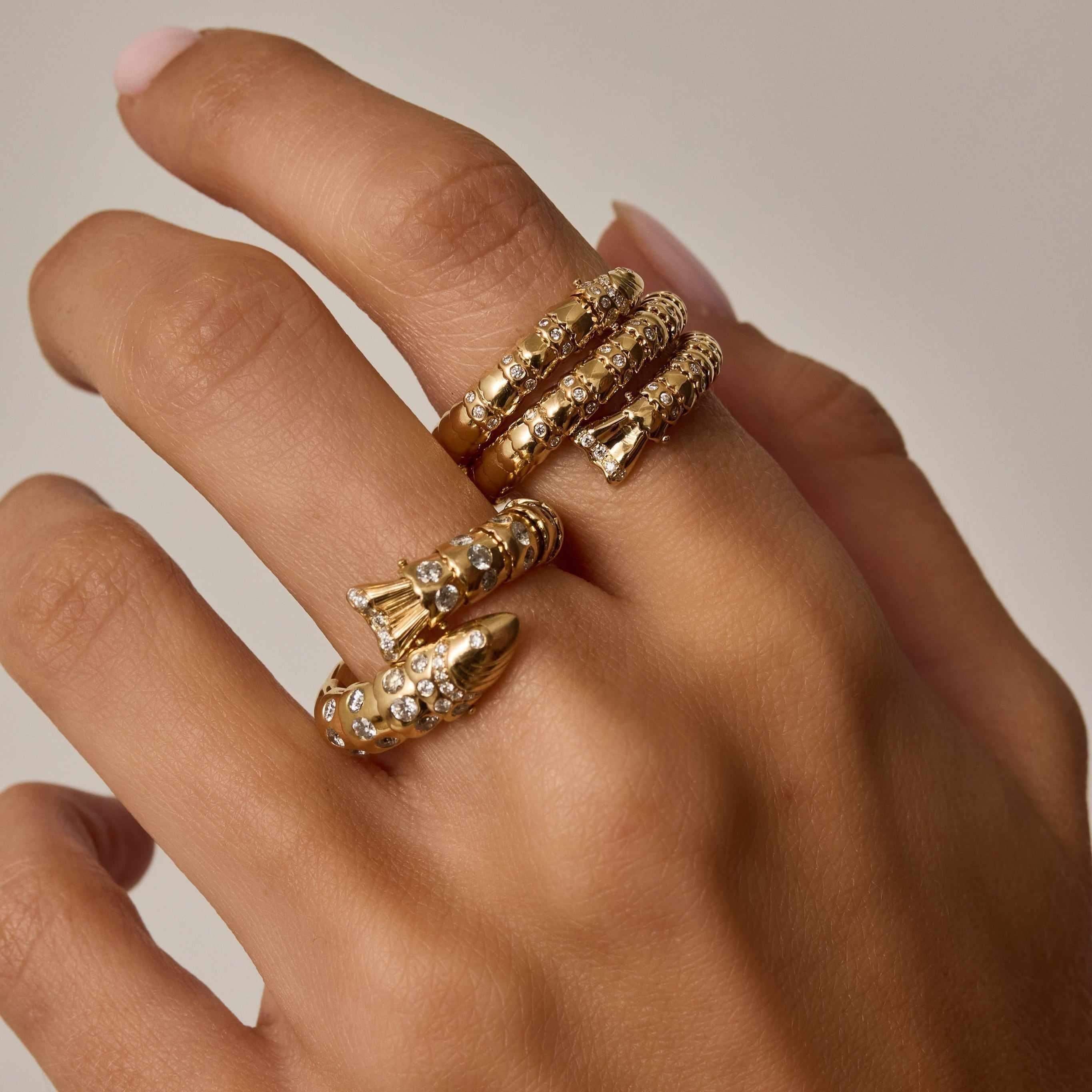 Swedish Fish double wrap Ring-On Hand