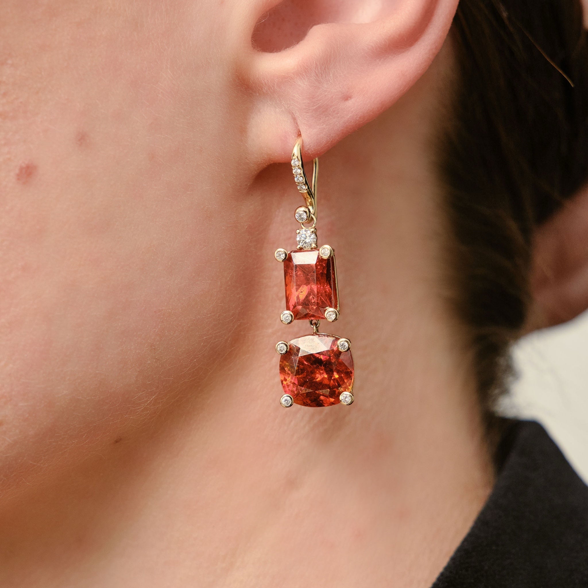 Sphalerite Diamond Drop Earrings