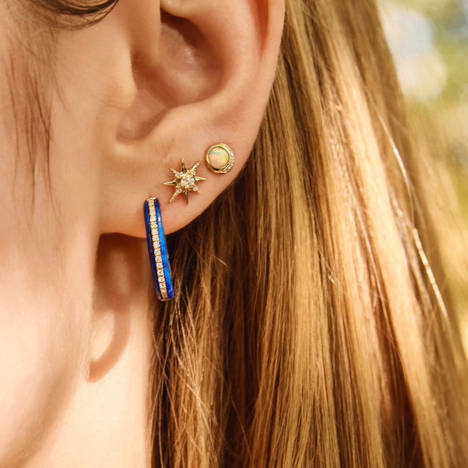 Stoned Elongated Huggie - Image 3 | Earrings | Eden Presley