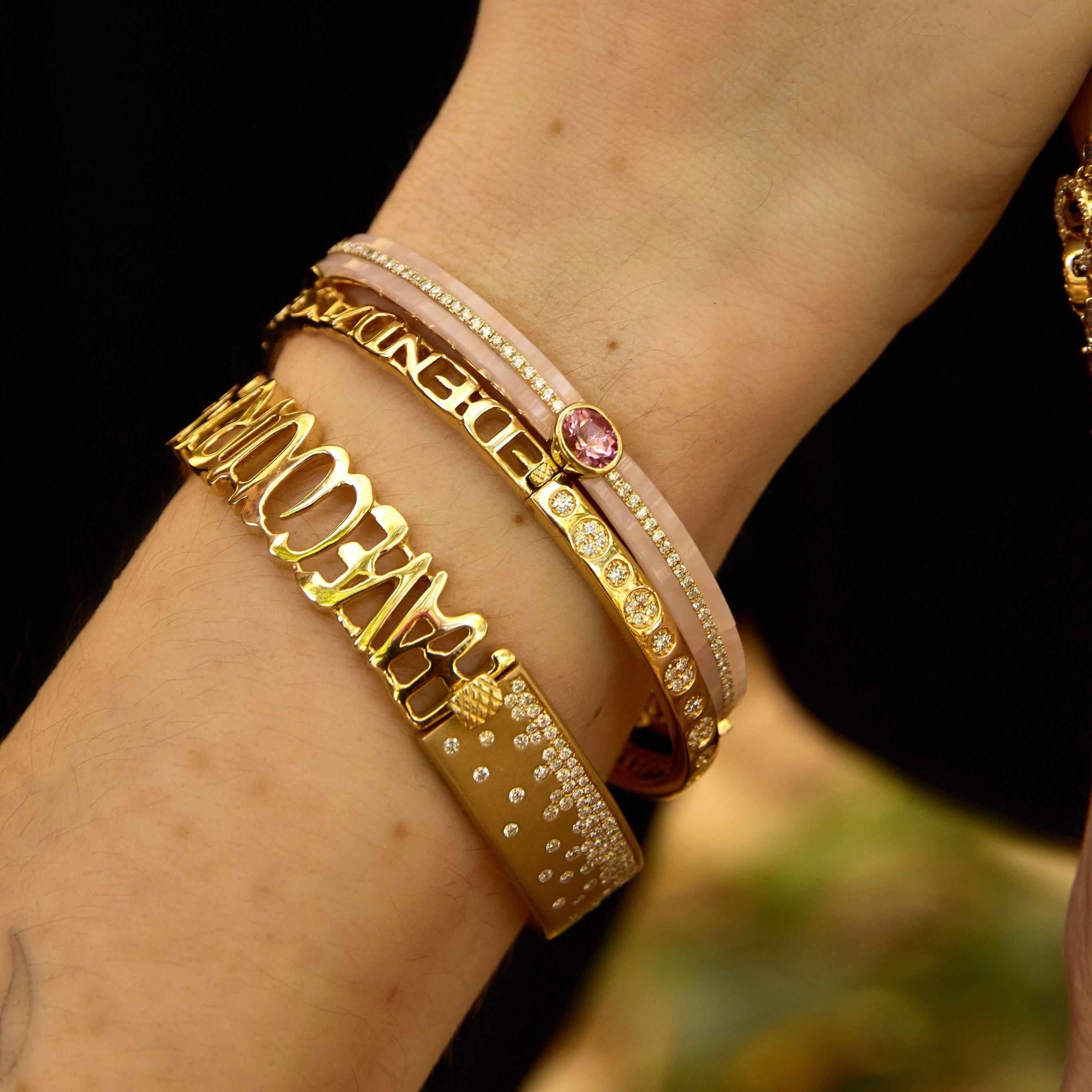 Stoned Love Bangle- Pink
