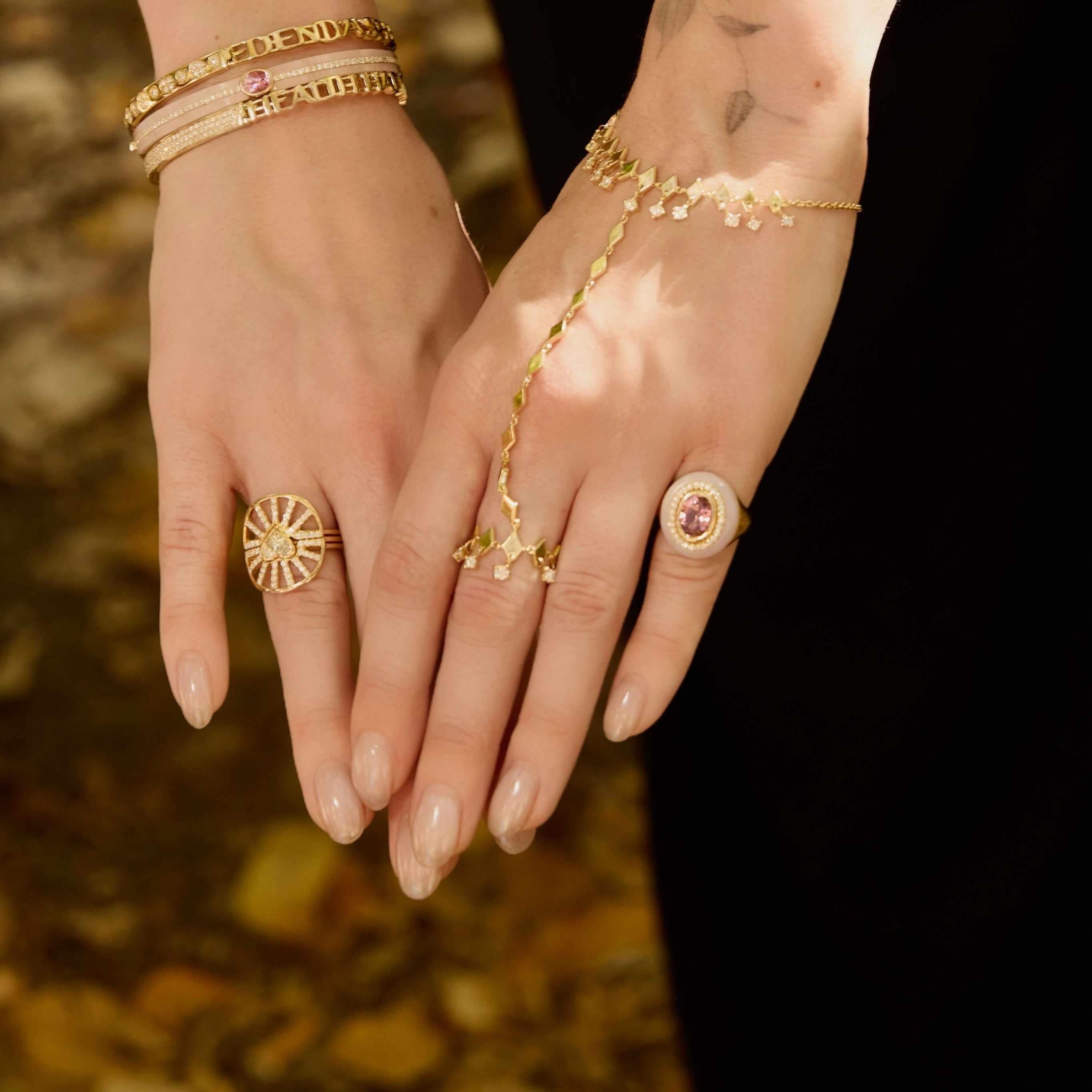 Wisdom stone ring-Look on Hand