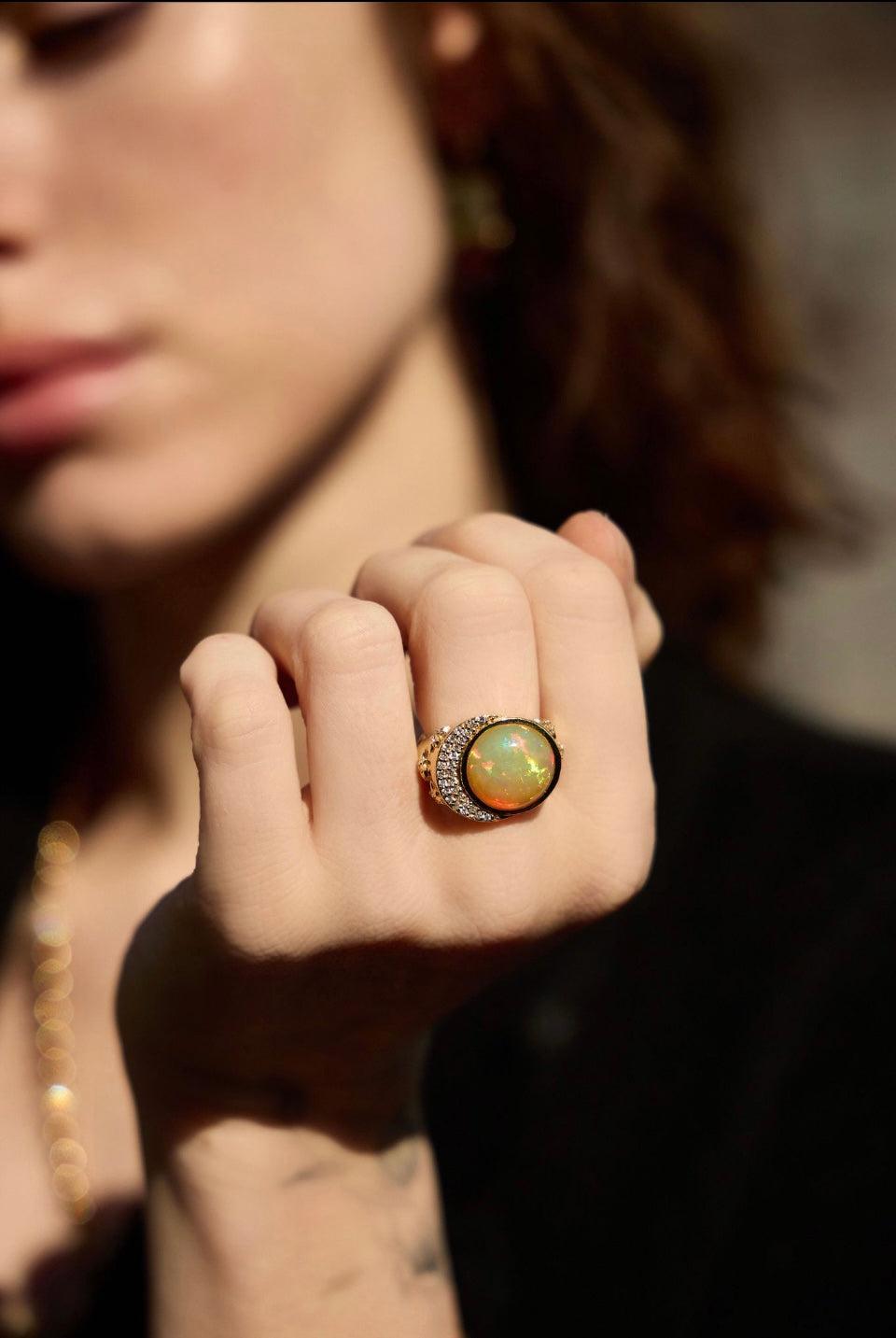 Opal Celeste Cocktail Ring