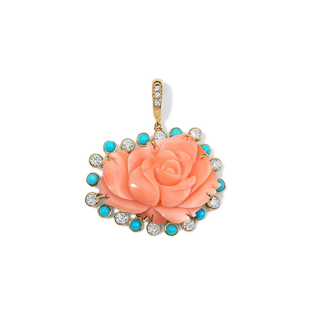 Coral Gem Drop Pendant
