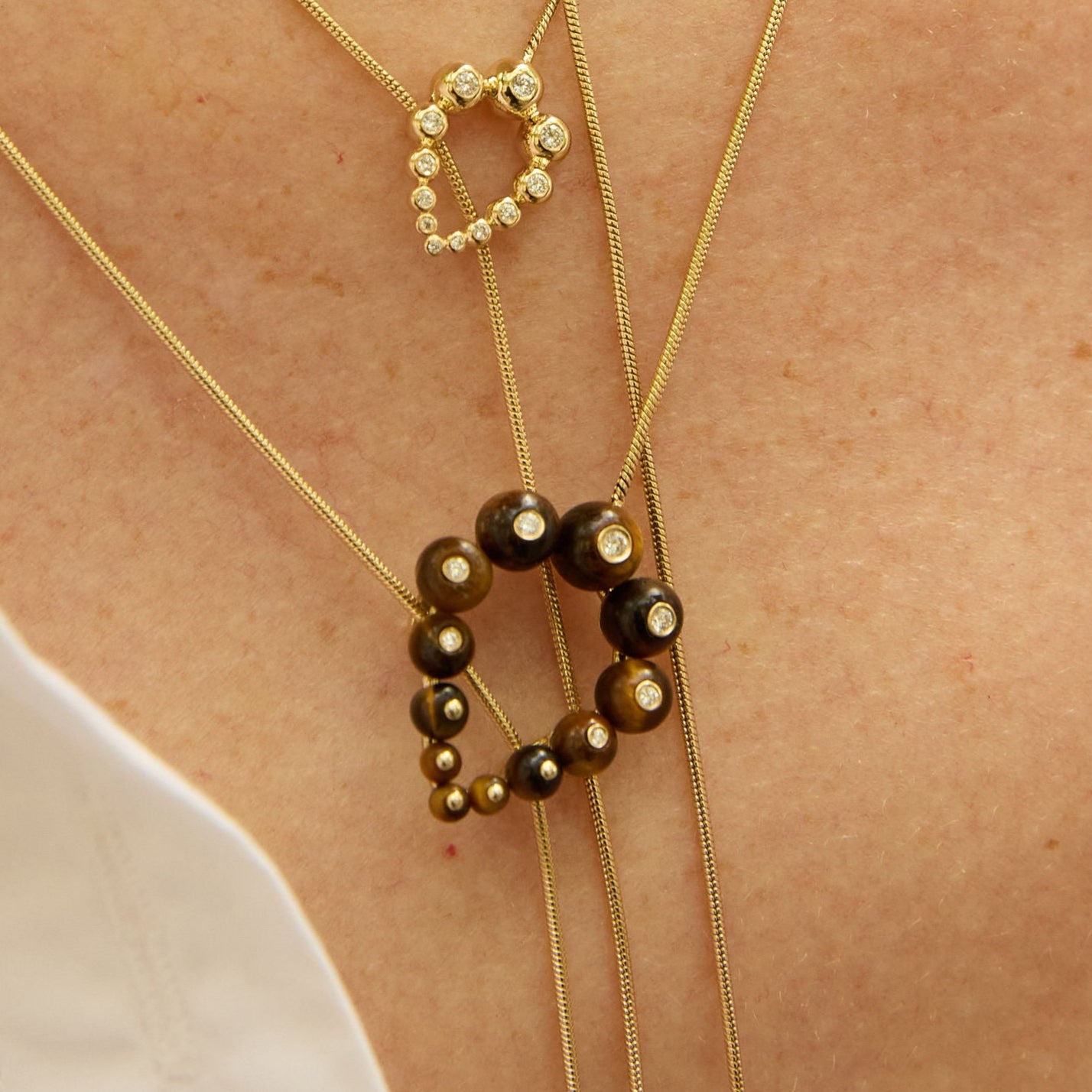 Stone Bubbles Lariat Necklace