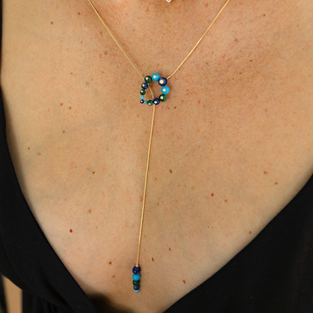 Stone Bubbles Lariat Necklace