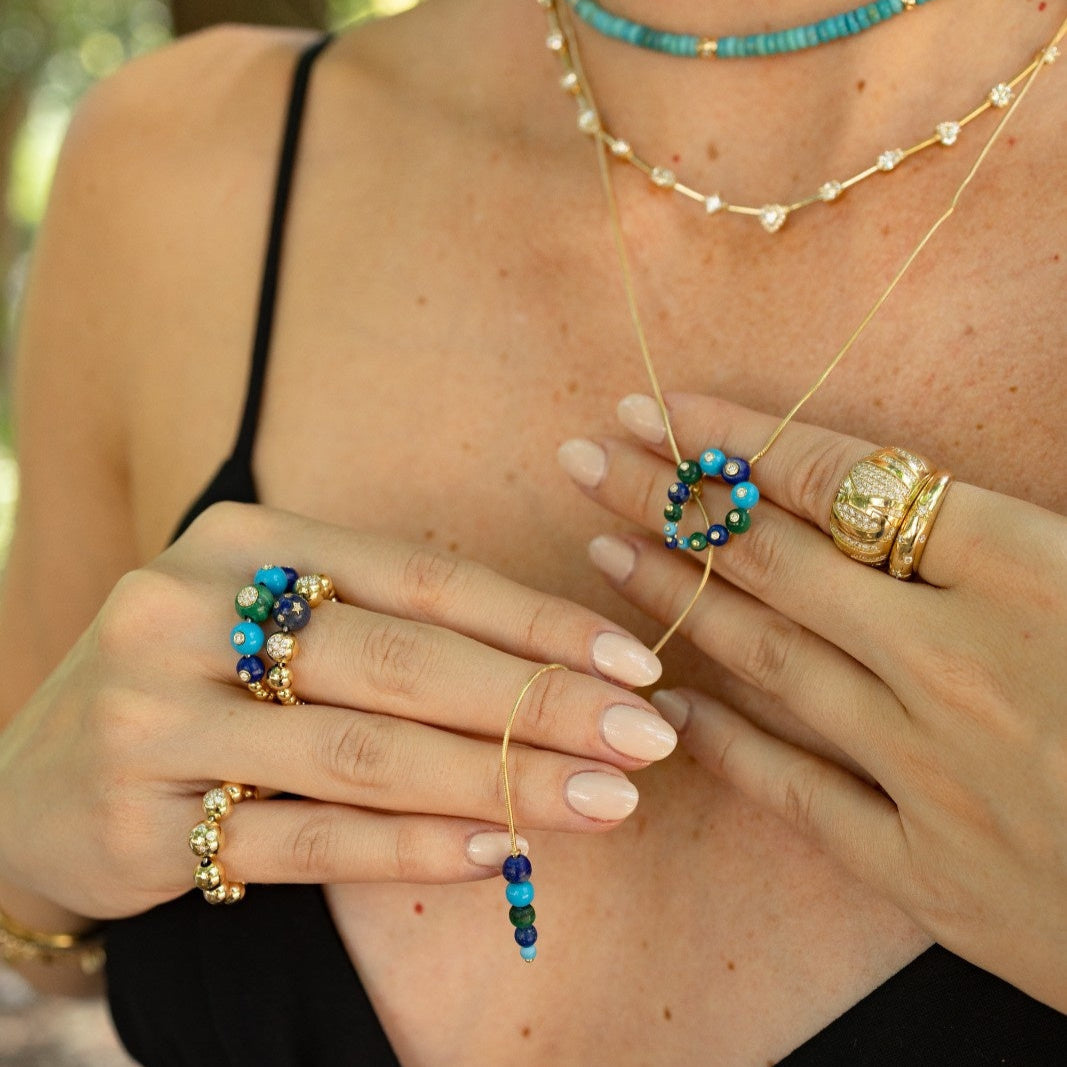 Beaded Bubbles Stack Ring