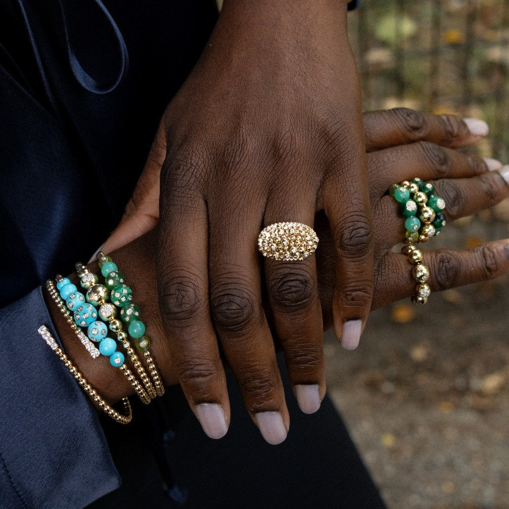 Beaded Bubbles Stack Ring