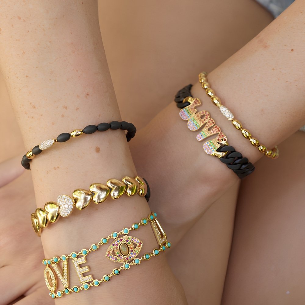 In the Black Glitter Flex Bangle