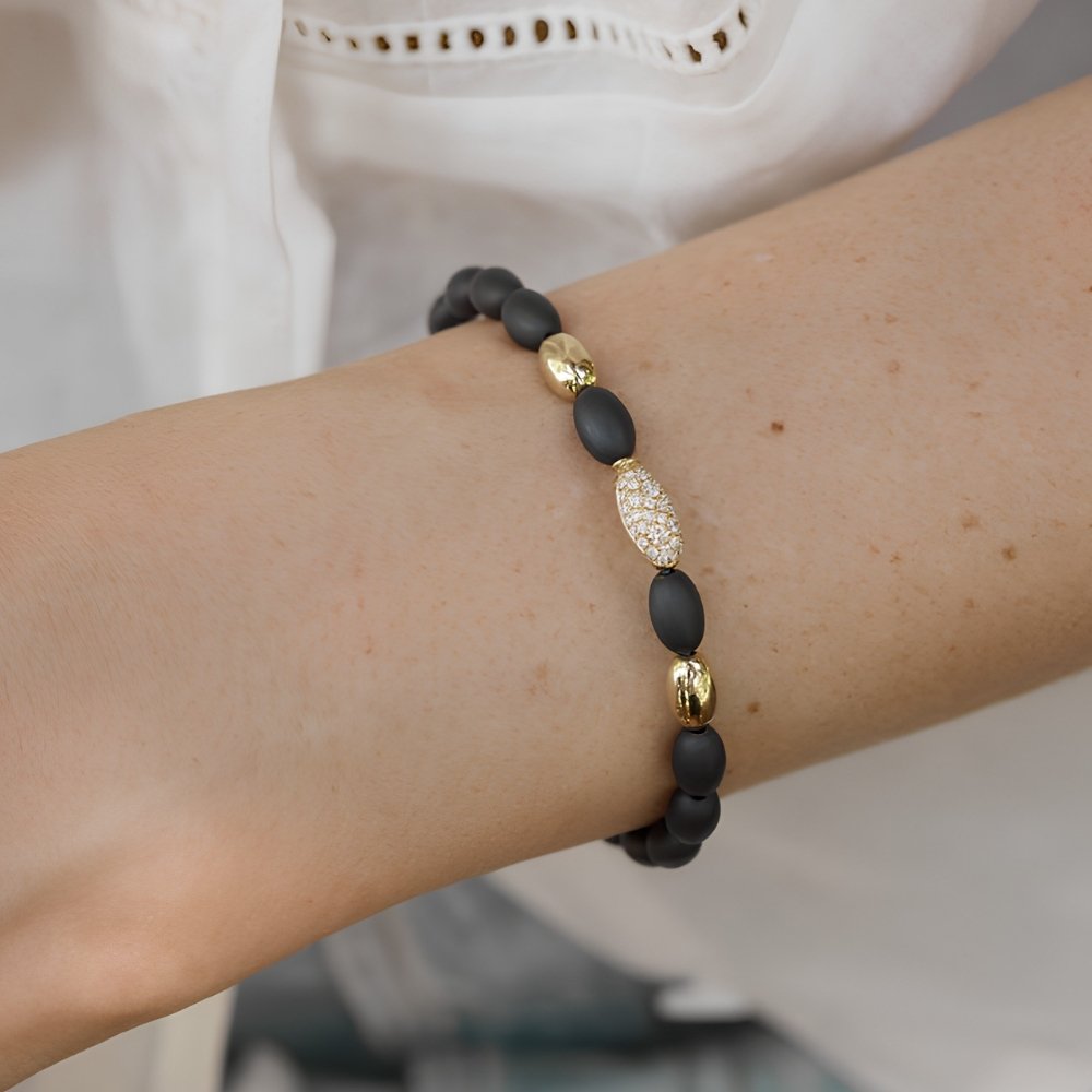 In the Black Glitter Flex Bangle