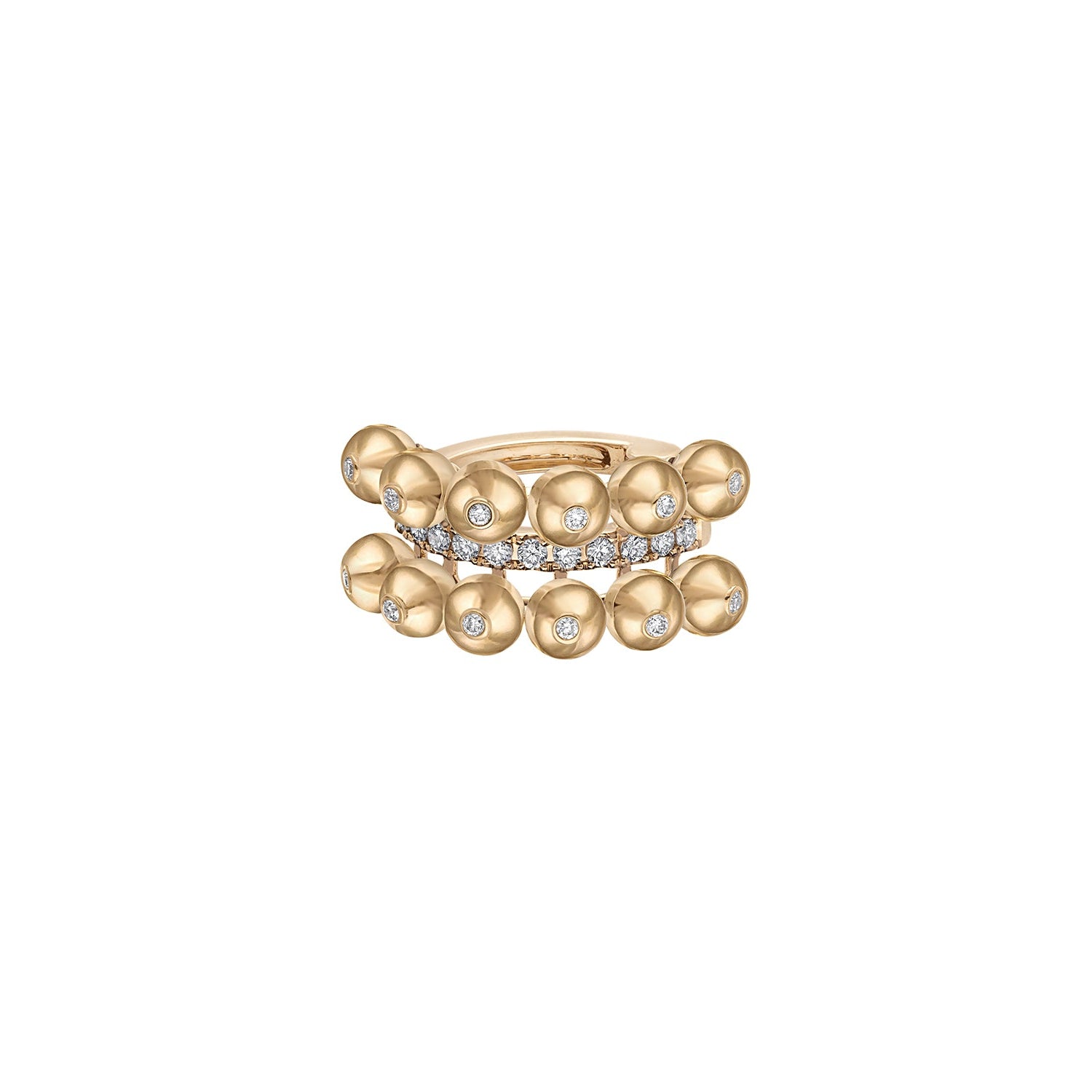 Golden Bubbles Double Row Ear Cuff