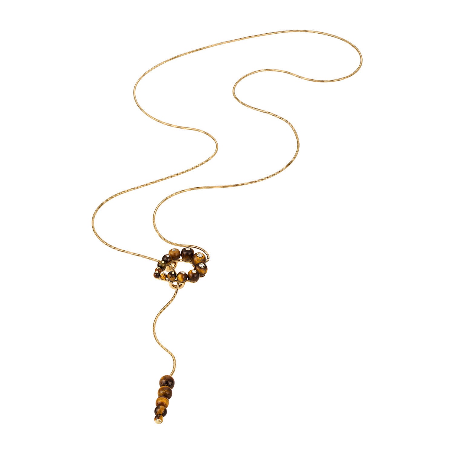 Stone Bubbles Lariat Necklace