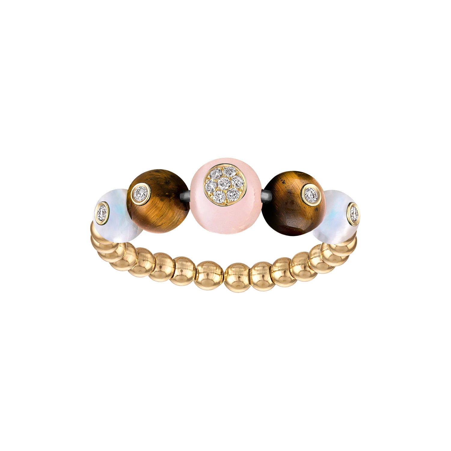 Beaded Bubbles Stack Ring