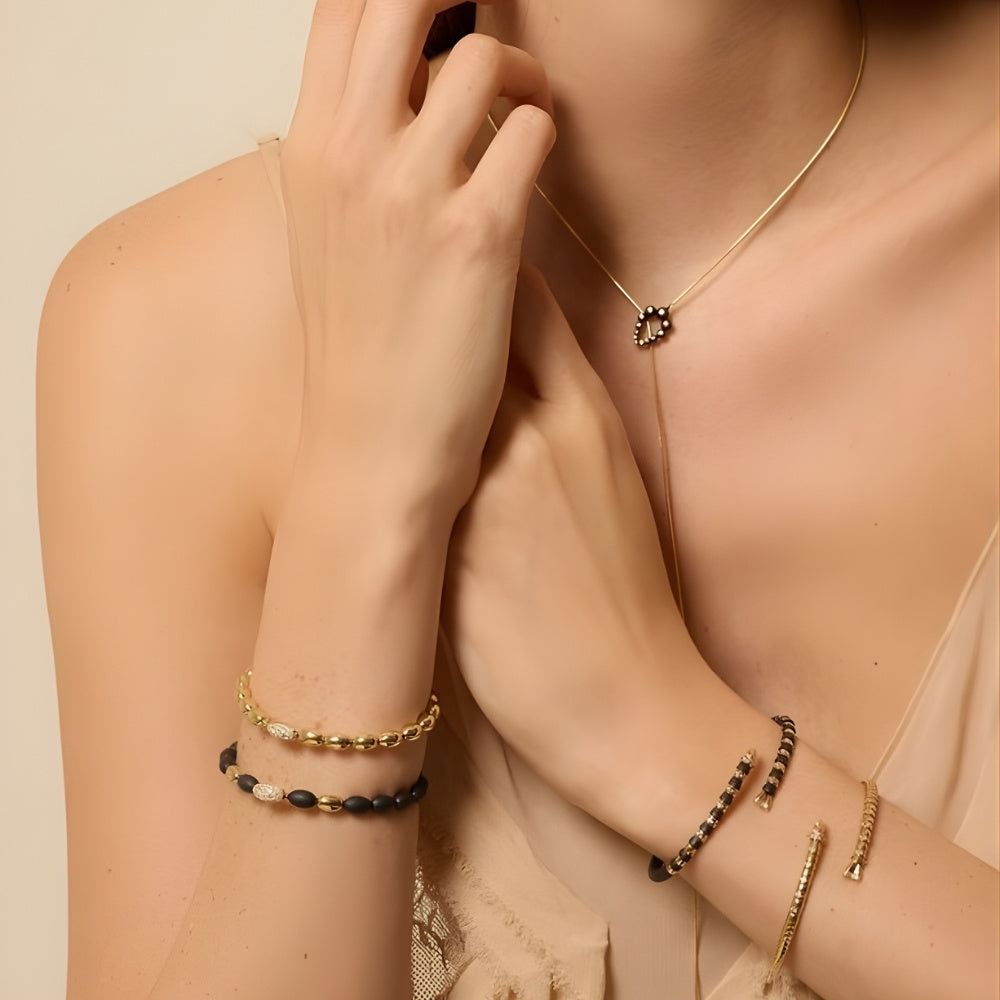 In the Black Glitter Flex Bangle