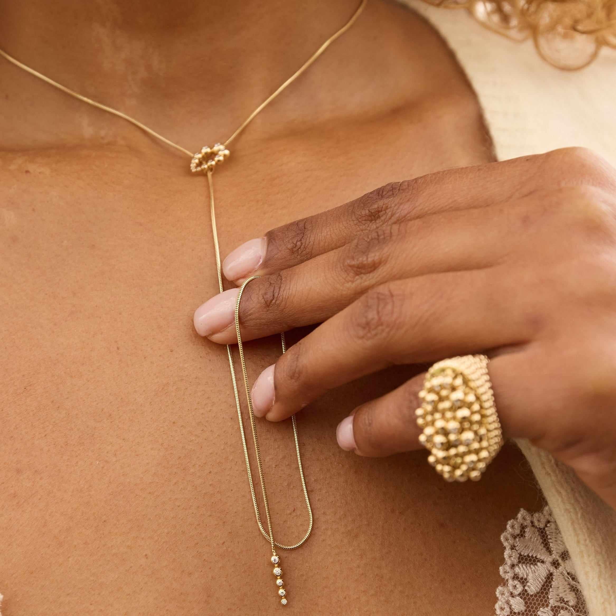Bubbles Lariat Necklace