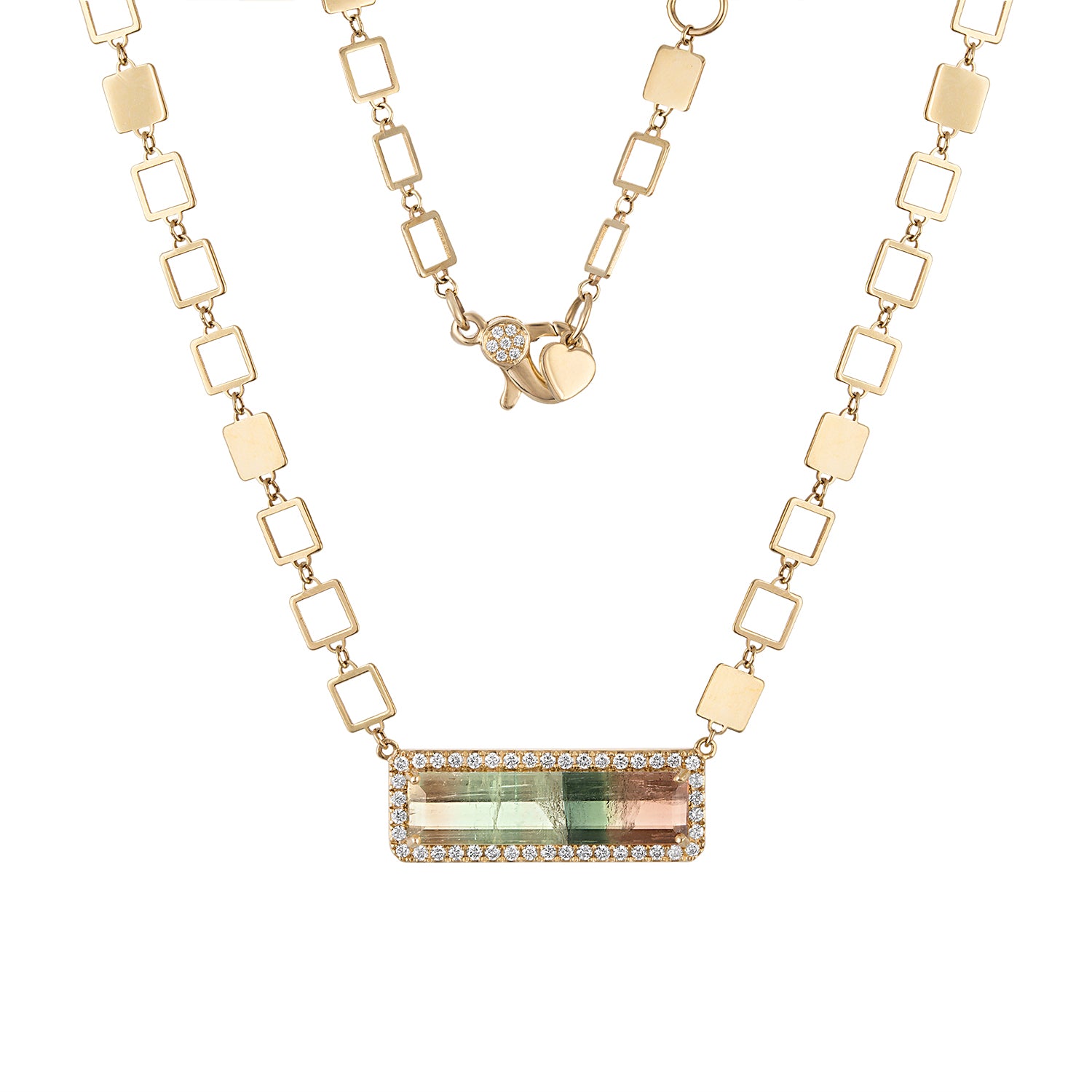 Tricolor Tourmaline and Diamond Shine Necklace