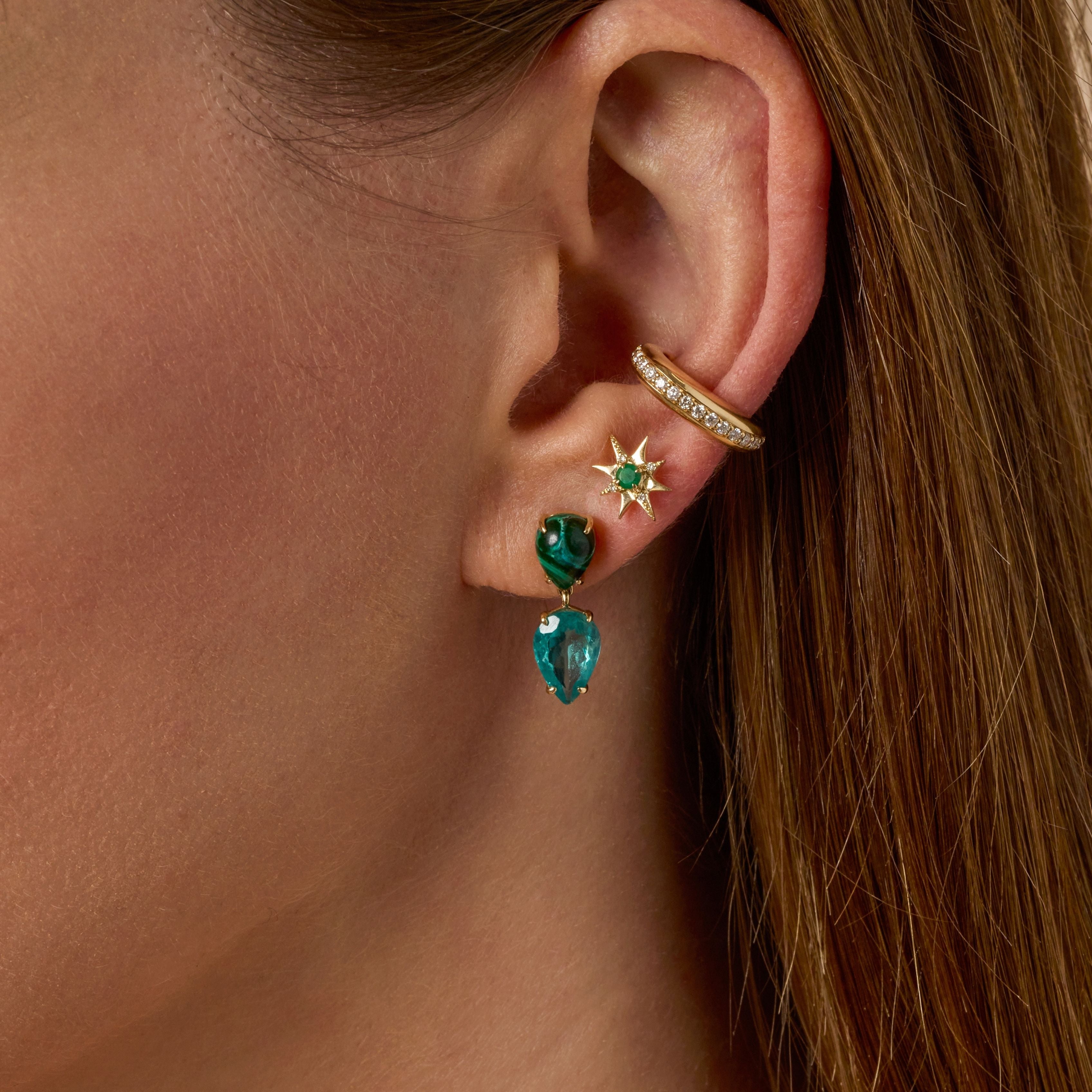 Apatite Chyrsocolla Droplets - Image 2 | Earrings | Eden Presley