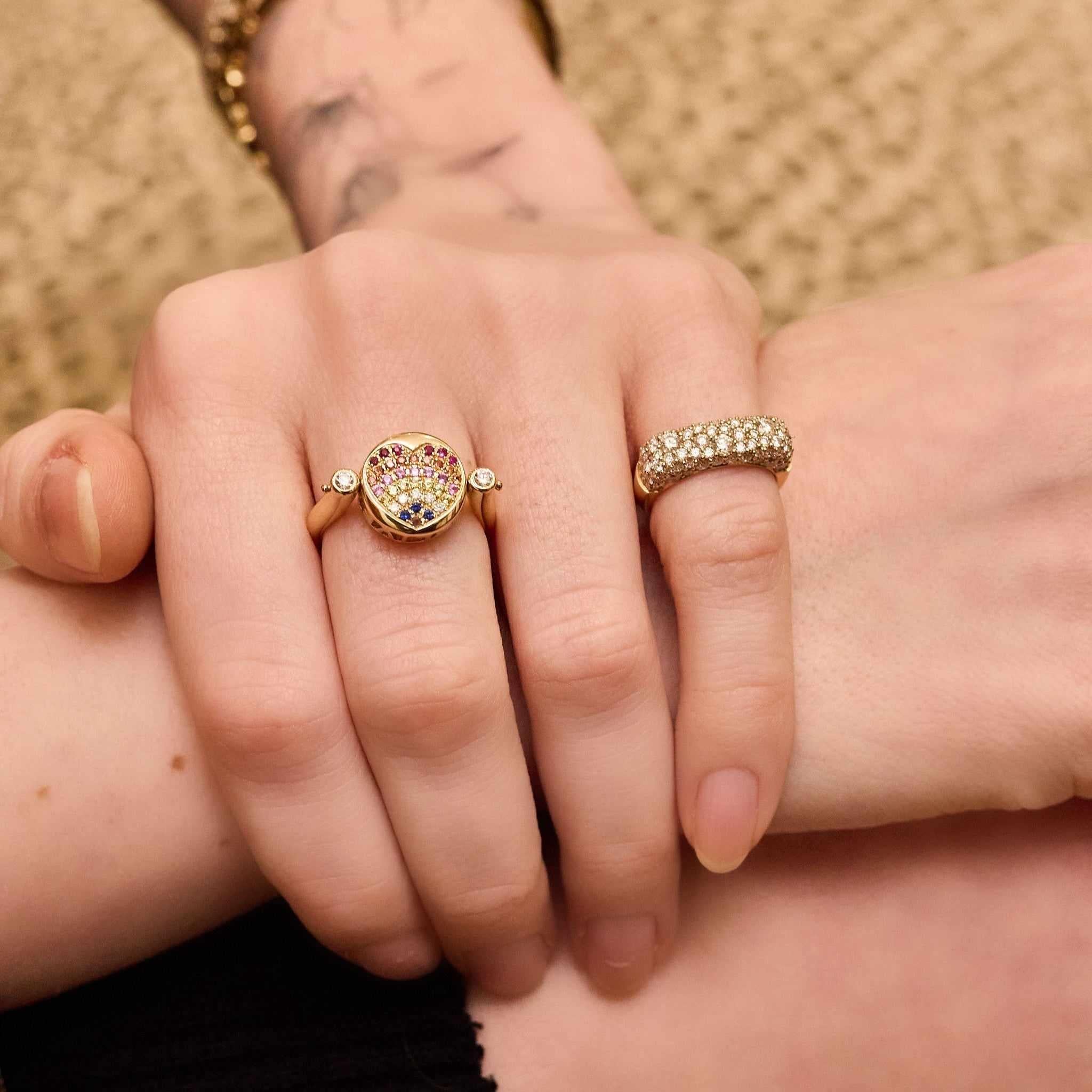 Believe in Love Flip Ring-On Hand
