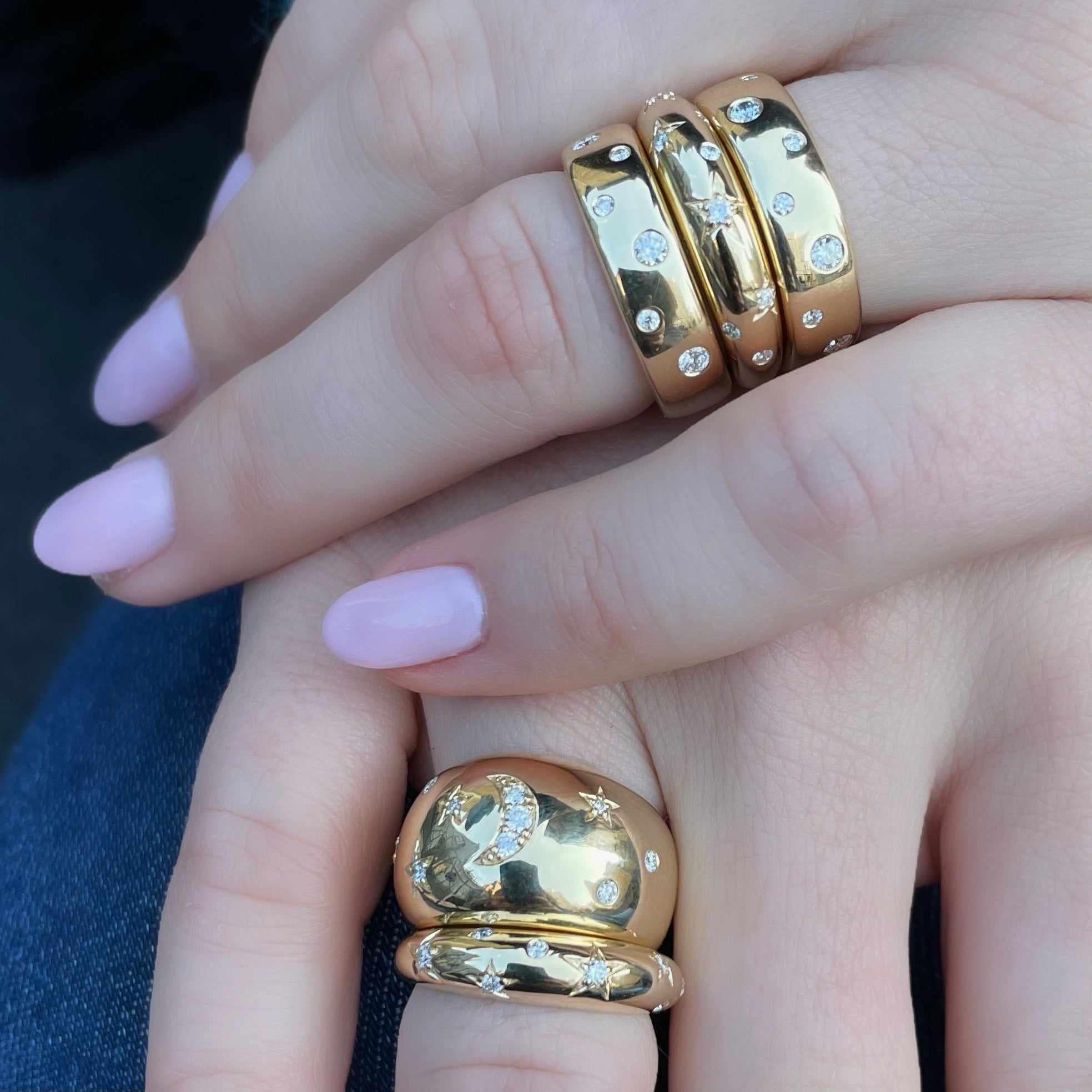 Celeste Dome Rings-Lifestyle