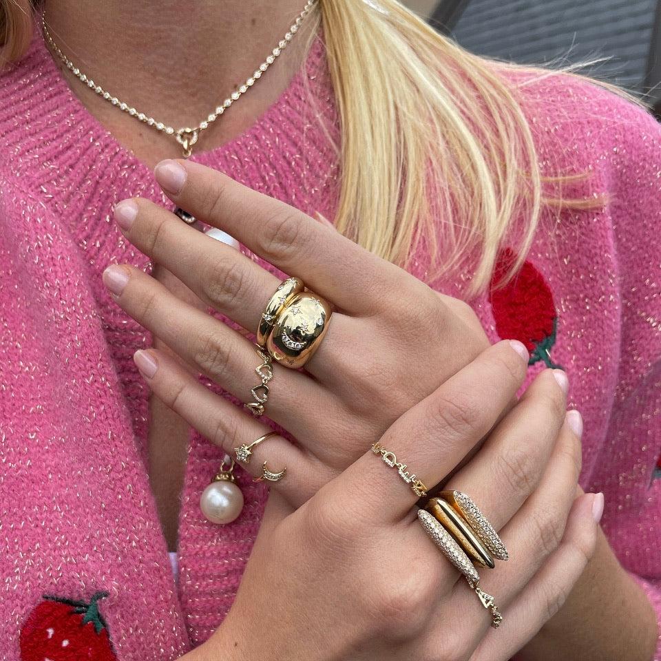 Celeste Dome Rings-Rings