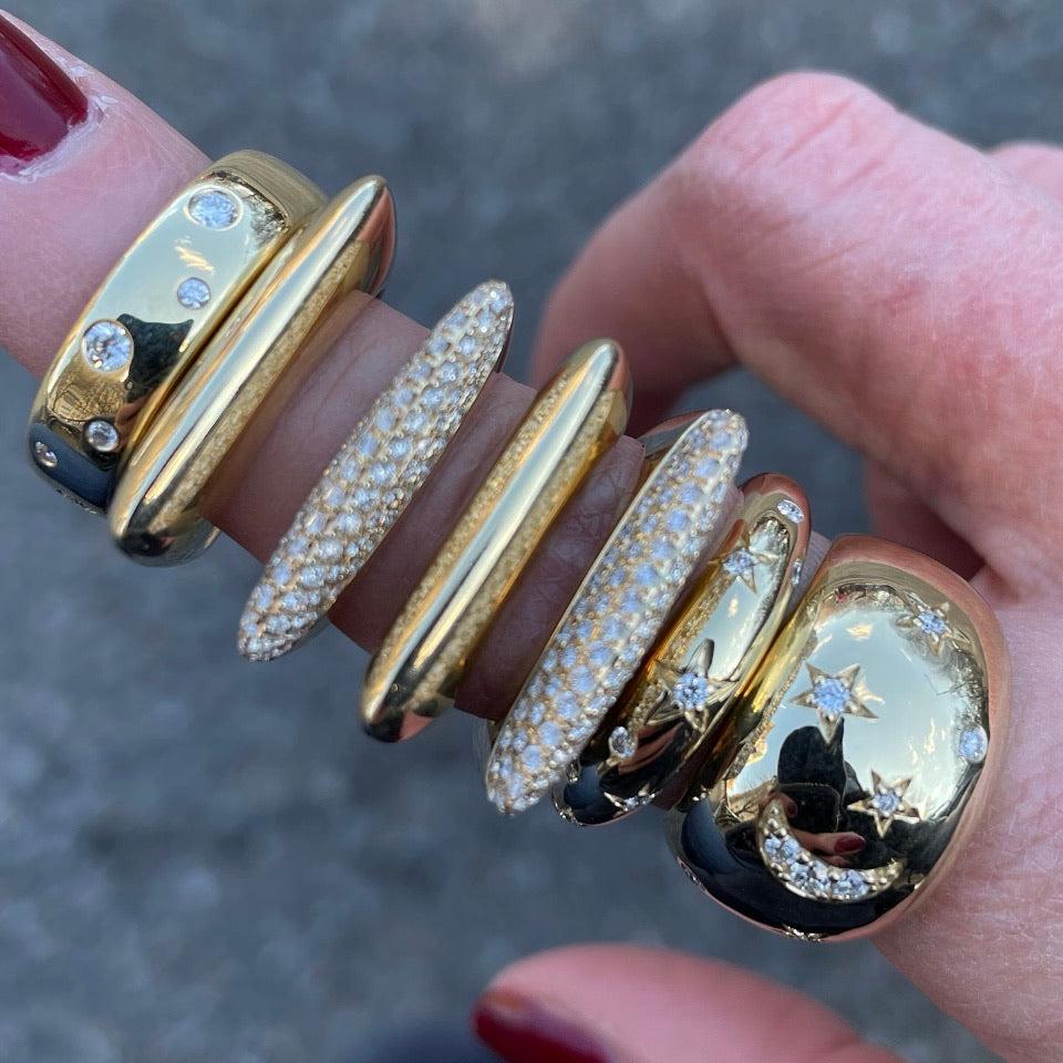 Celeste Dome Rings-Eden Presley