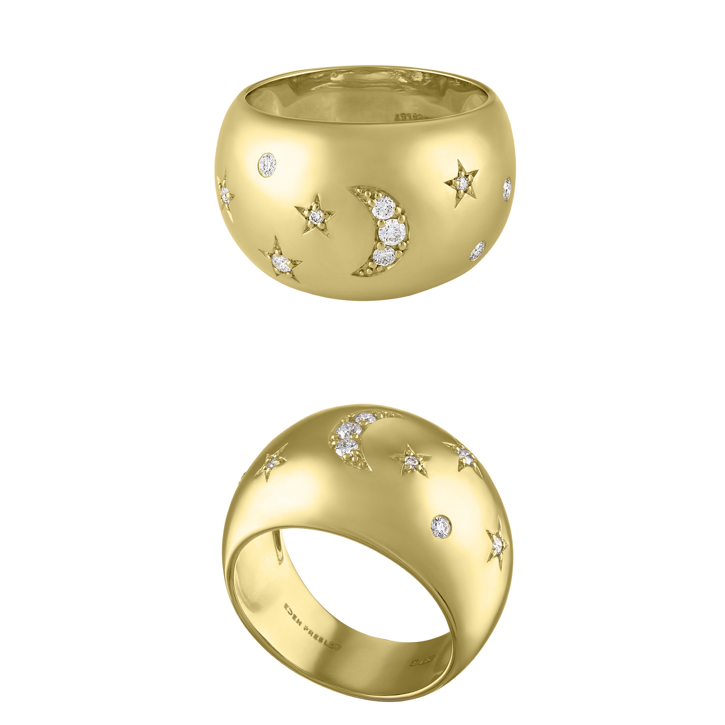 Celeste Dome Rings-Angled View