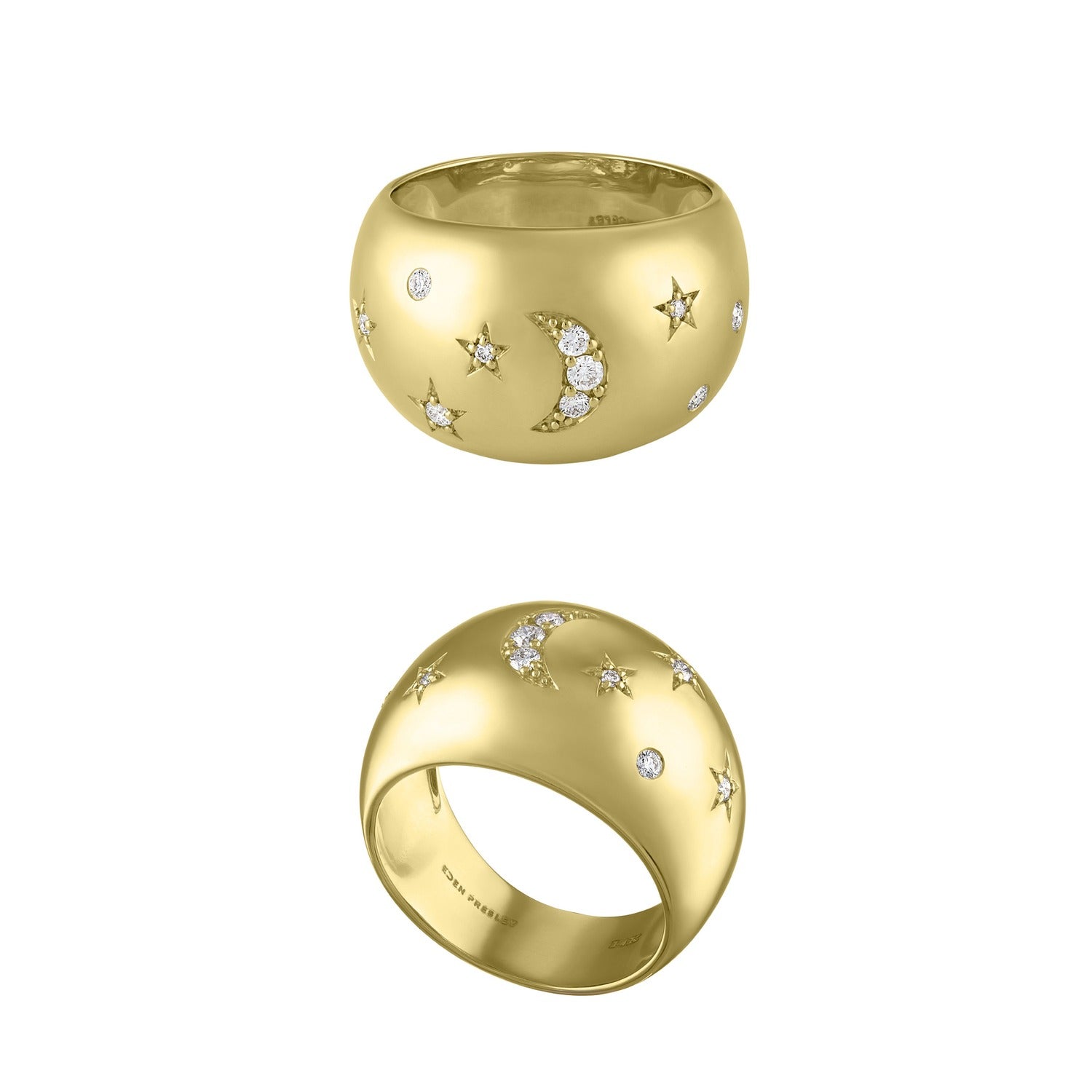 Celeste Dome Rings-Angled View