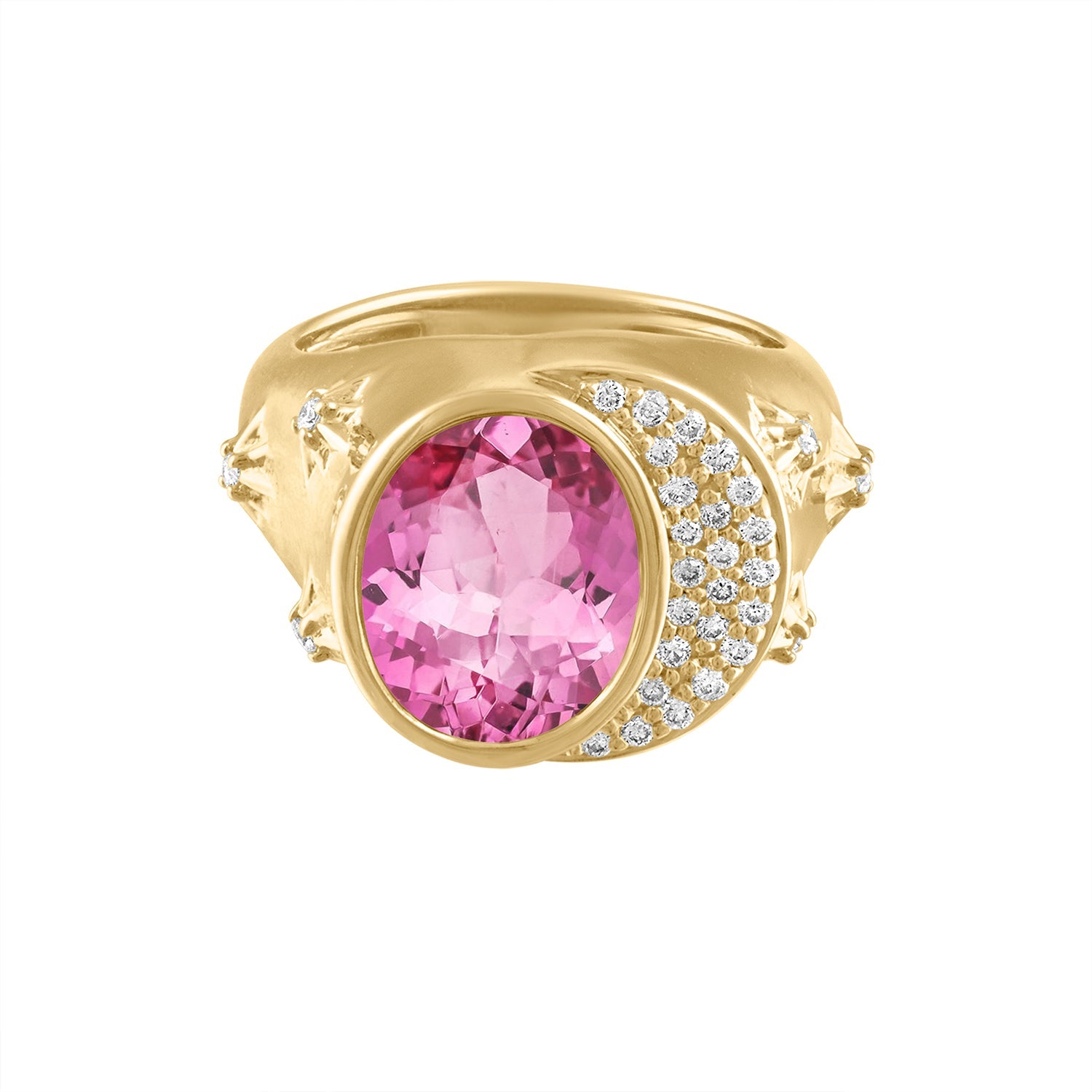 Emerald Celeste Pinky Ring-Pink Stone