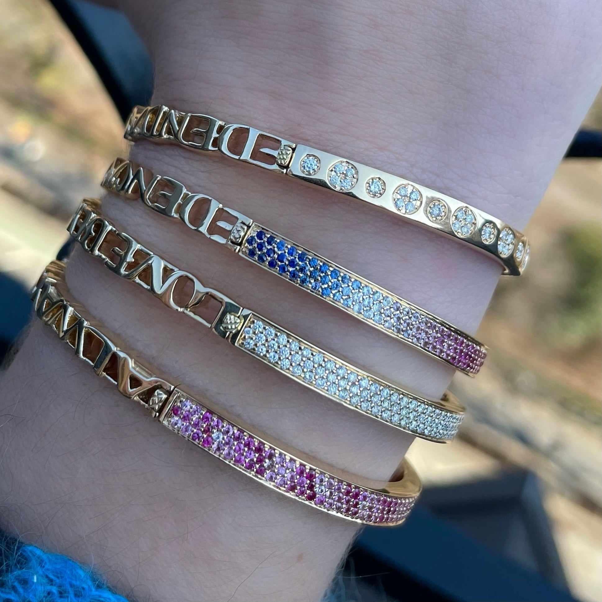 Diamond Half & Half Bangle-Diamond Bracelets