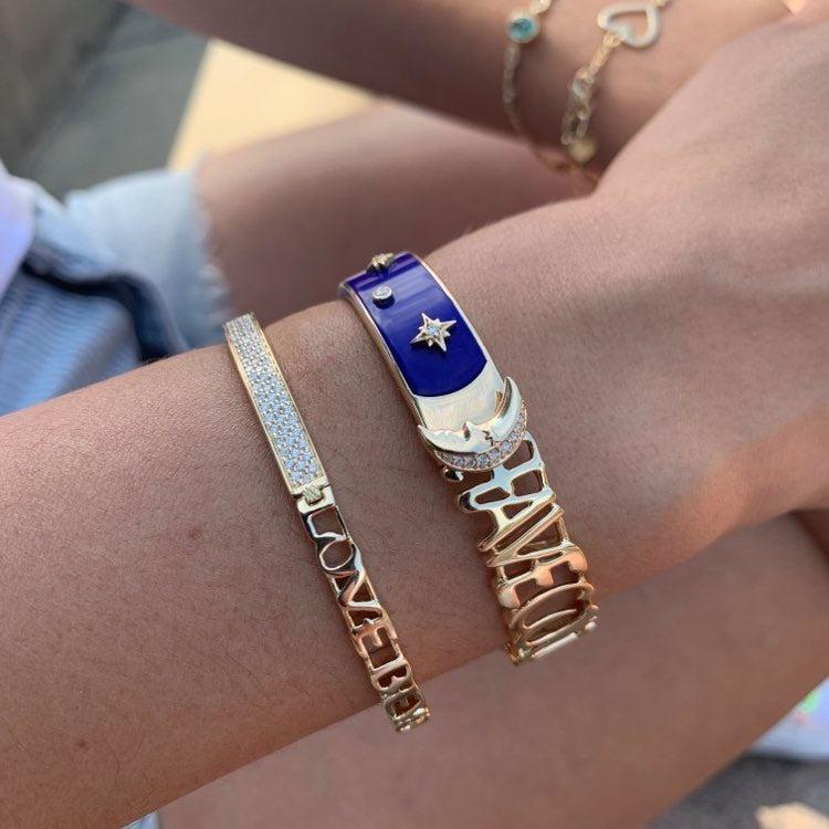 Diamond Half & Half Bangle-Customized