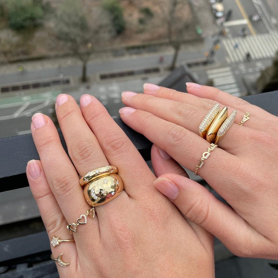 Eden Diamond Stack Ring-on Hand