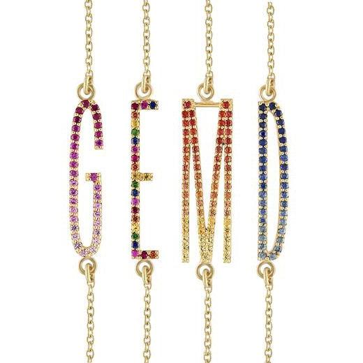 Elongated Initial Bracelets-Bracelet, Bracelets-Eden Presley Fine Jewelry
