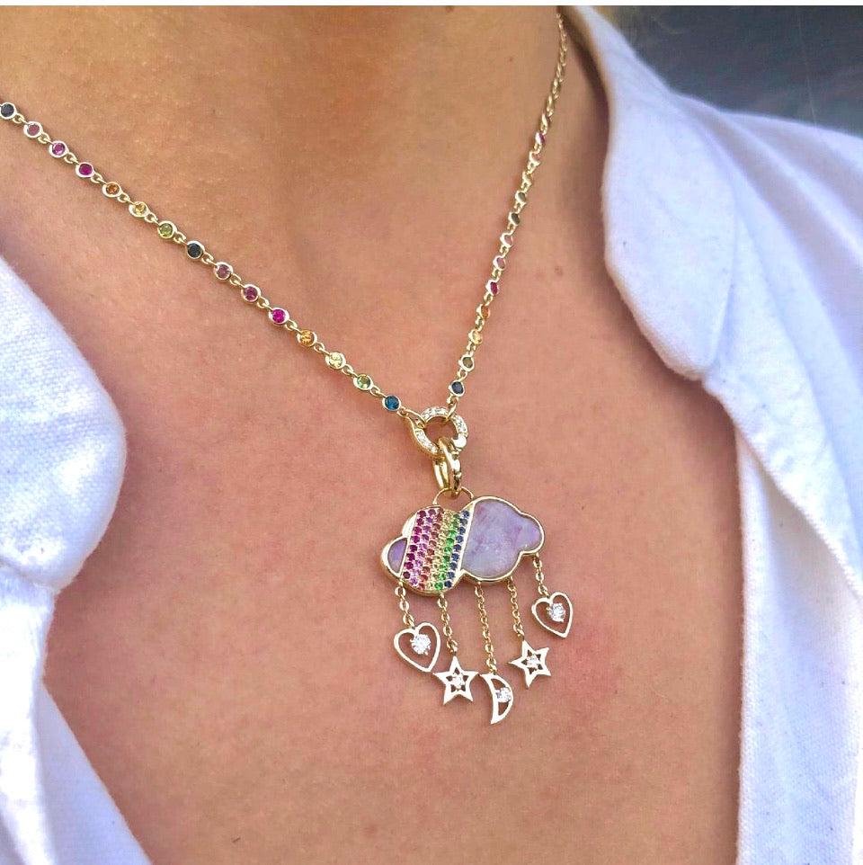 EP Diamond Circle Locks-Necklace, pendant, necklaces-Eden Presley Fine Jewelry