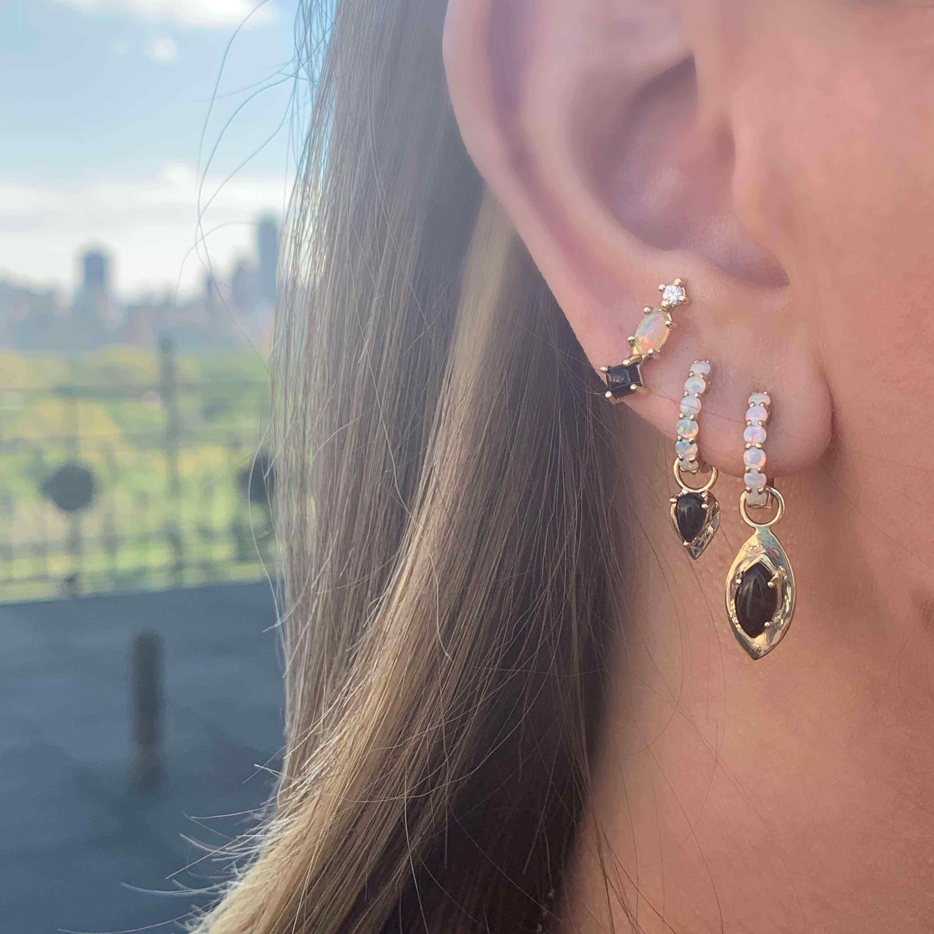 EP Signature Huggies- white studs