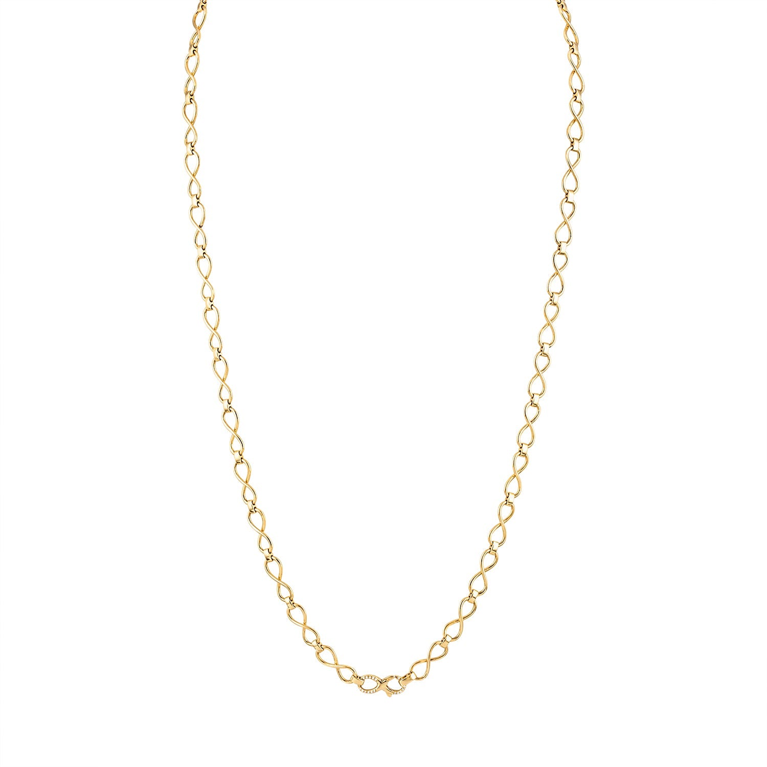 Eden Presley Classic Eternity Link Bracelet - 14K Yellow Gold with 0.06cts Diamond Lock Closure - 24 inch Length