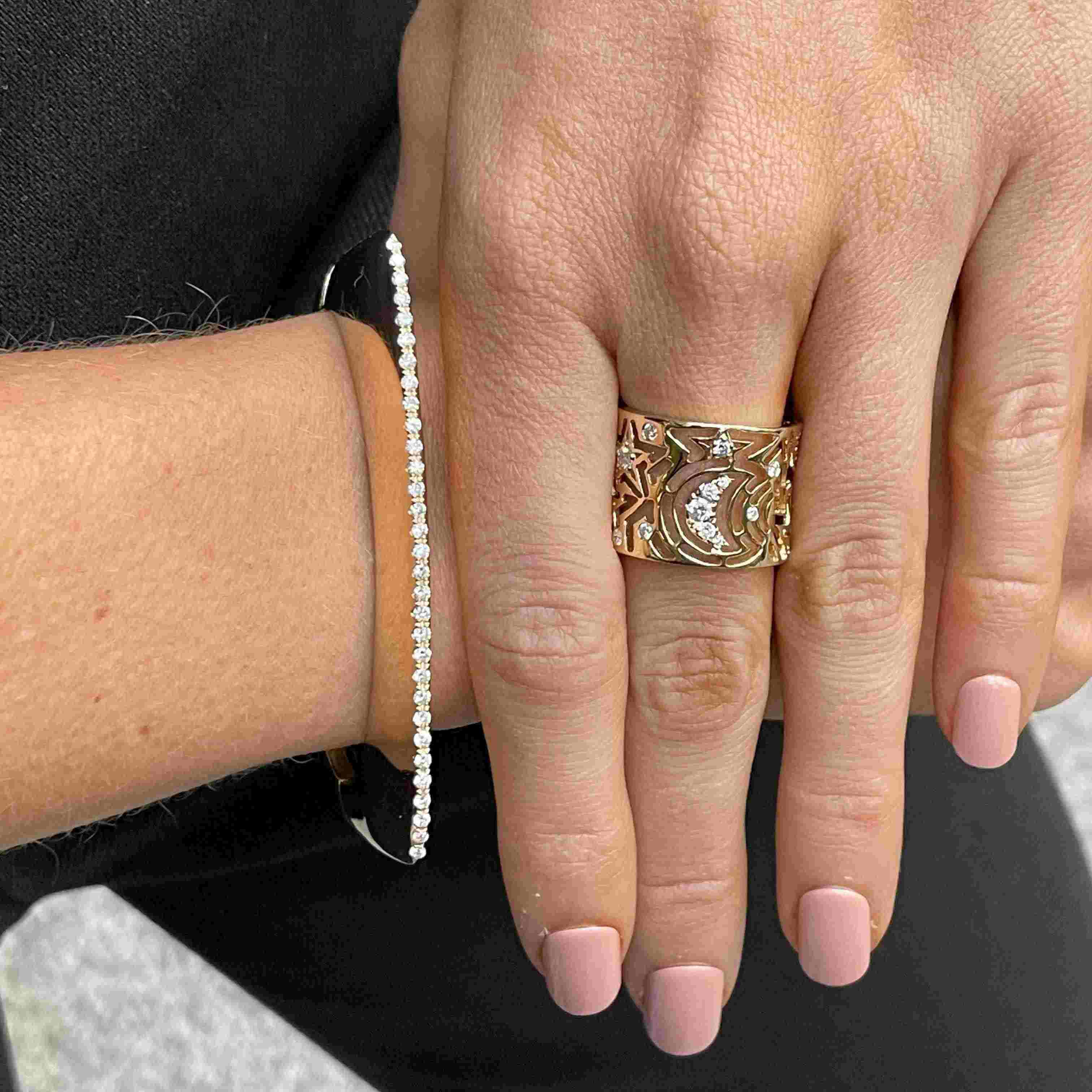 Golden Girl Diamond Bangle-Bracelet-Eden Presley Fine Jewelry