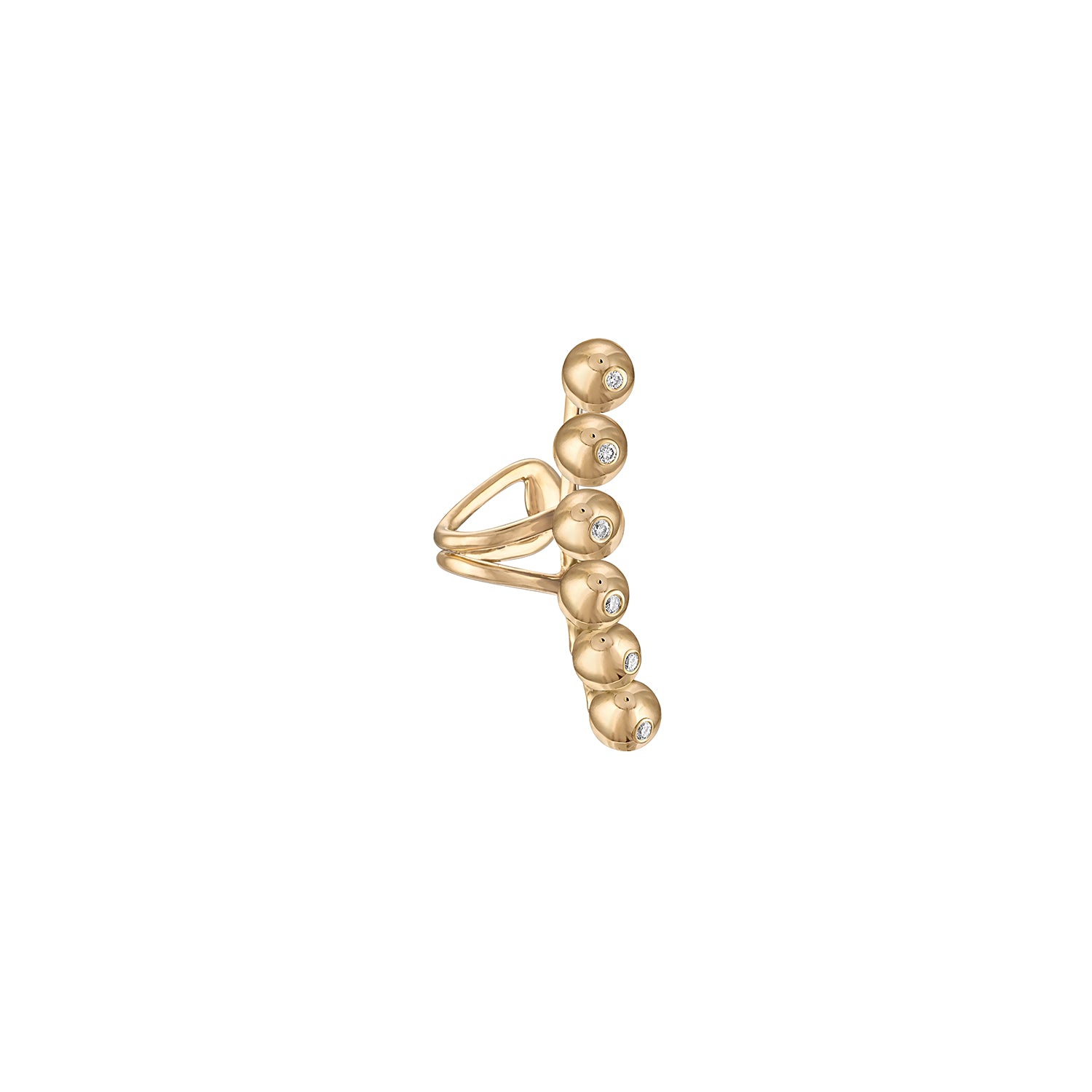 Golden Bubbles Single Row Ear Cuff